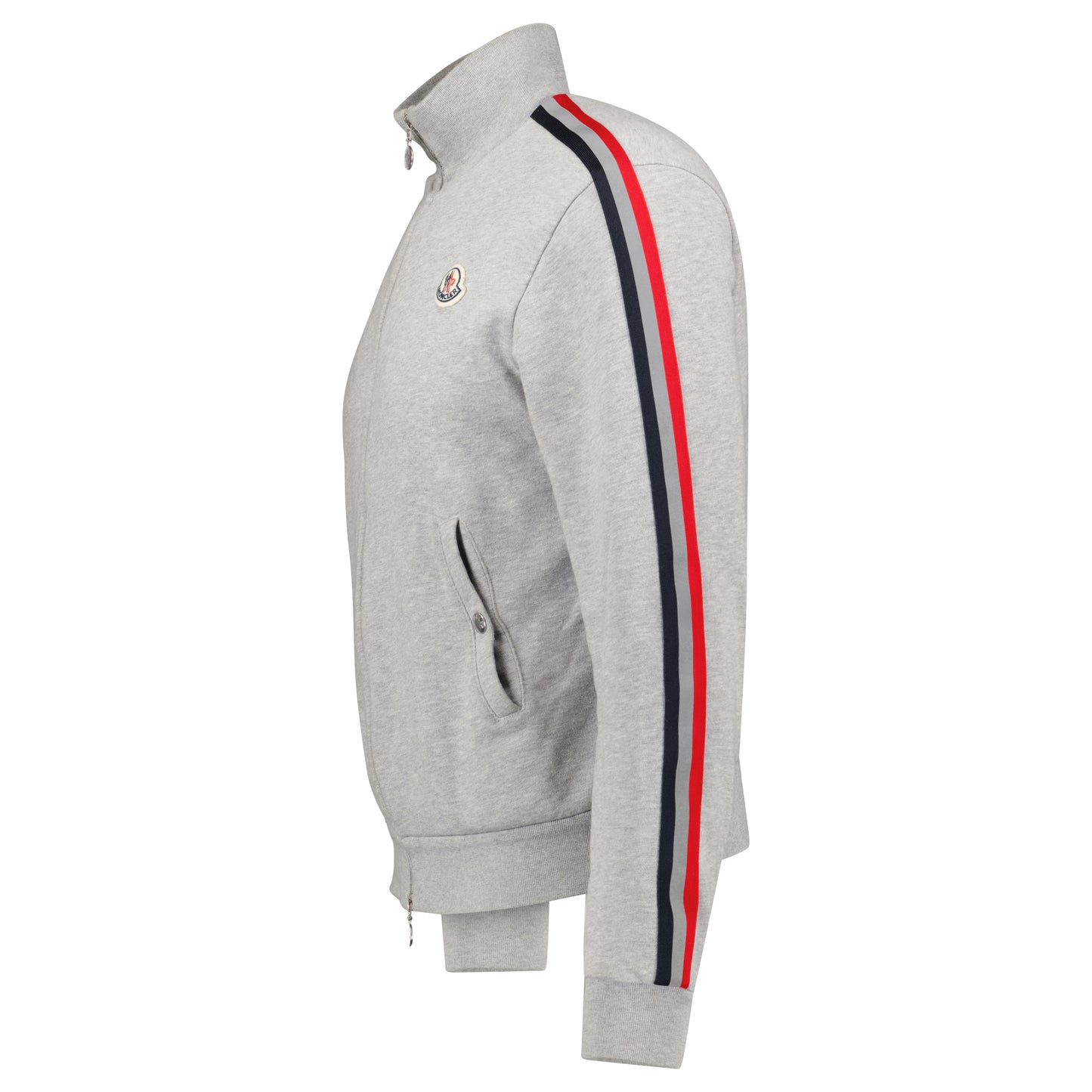 MONCLER GREY ZIP TRACK JACKET - MEDIUM (Fits Small)
