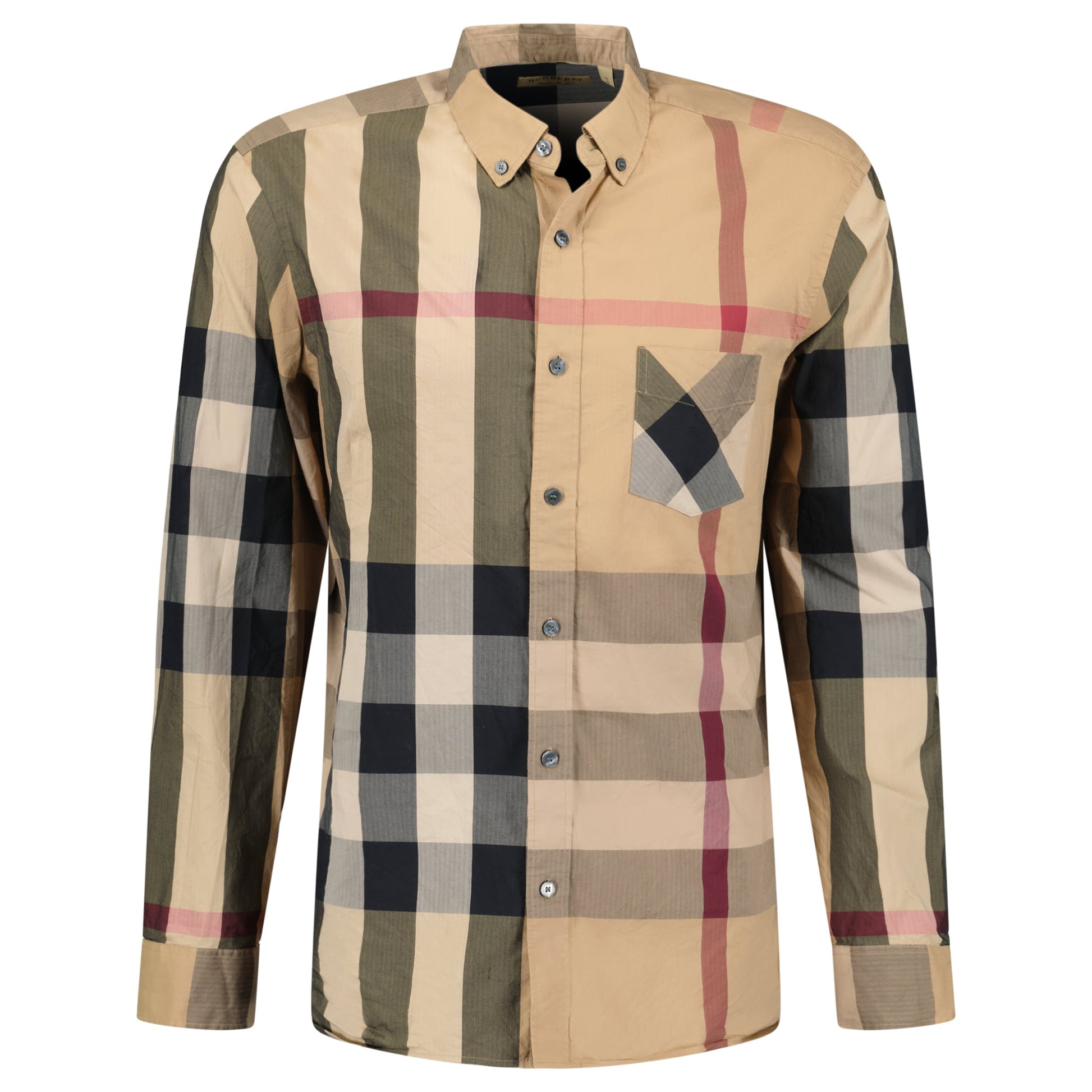 BURBERRY BEIGE CHECKED SHIRT - XL - Affluent ArchivesUsed HIGH END DESIGNER CLOTHING