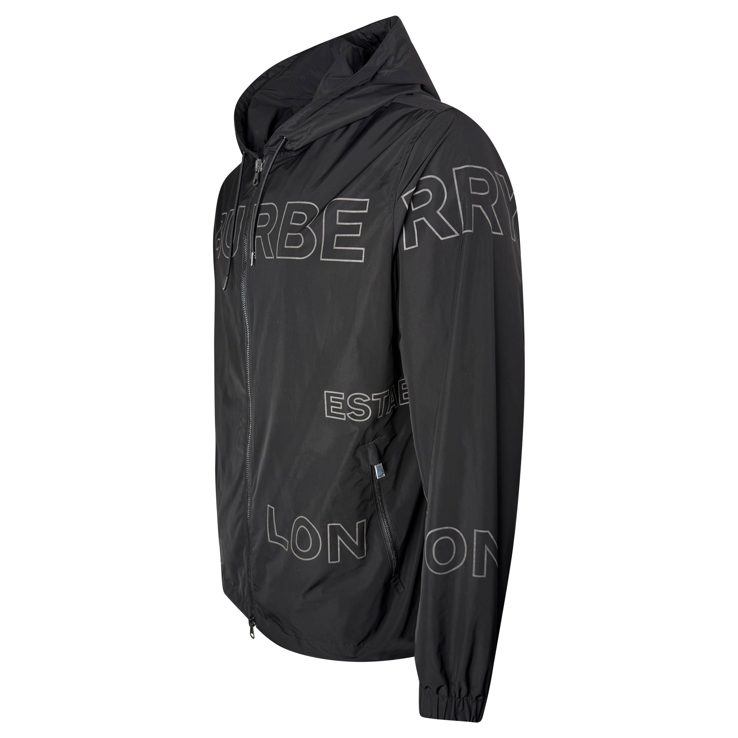 BURBERRY BLACK WINDBREAKER - XL - Affluent ArchivesUsed HIGH END DESIGNER CLOTHING