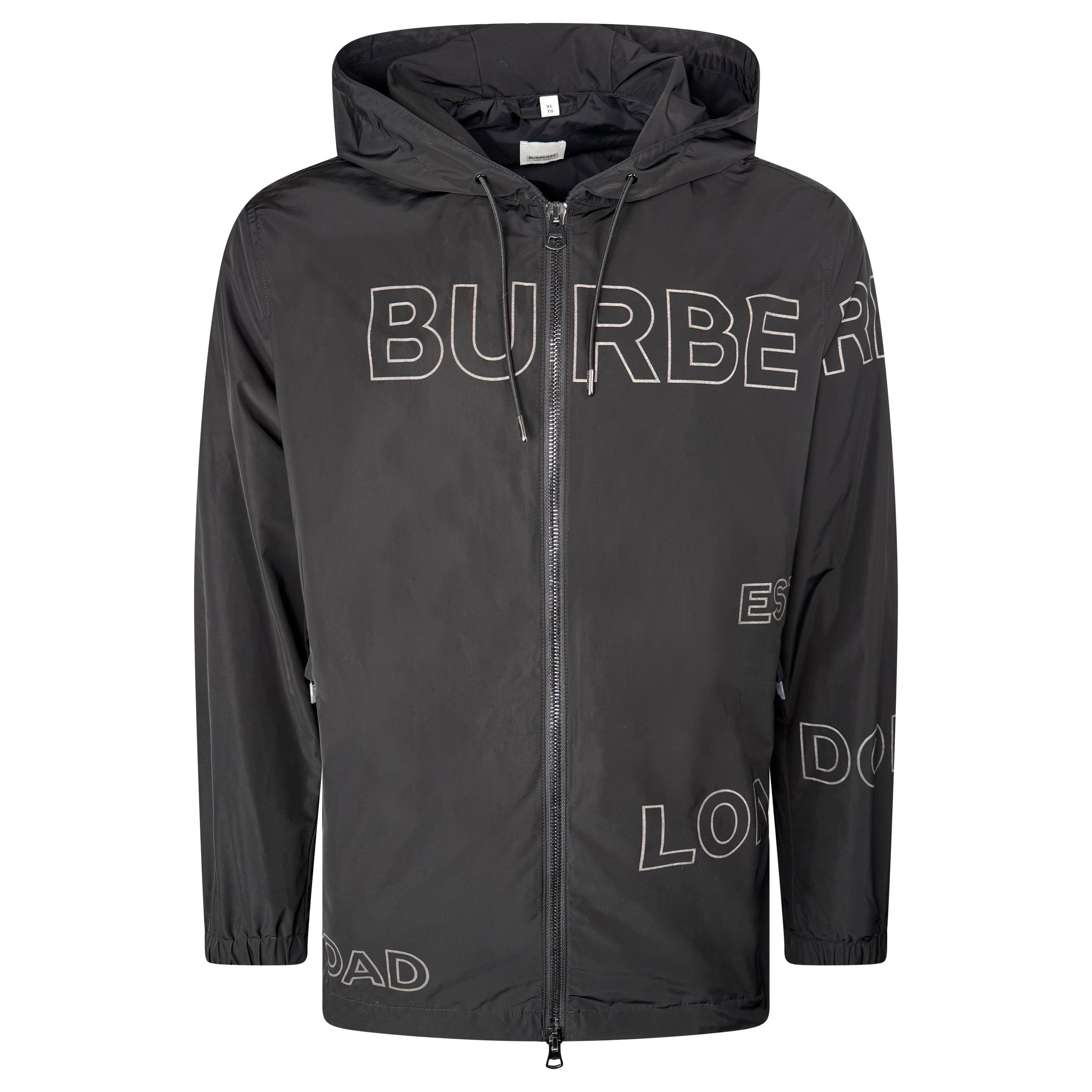 BURBERRY BLACK WINDBREAKER - XL - Affluent ArchivesUsed HIGH END DESIGNER CLOTHING