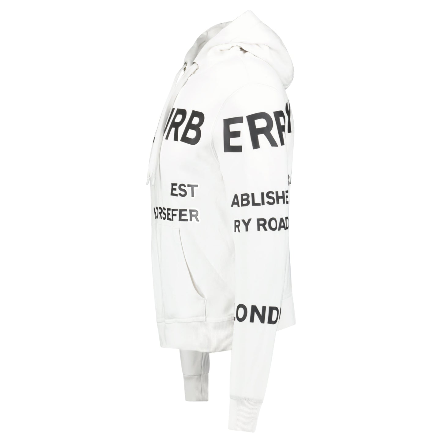 BURBERRY LOGO WHITE HOODIE - XS - Affluent ArchivesUsed HIGH END DESIGNER CLOTHING