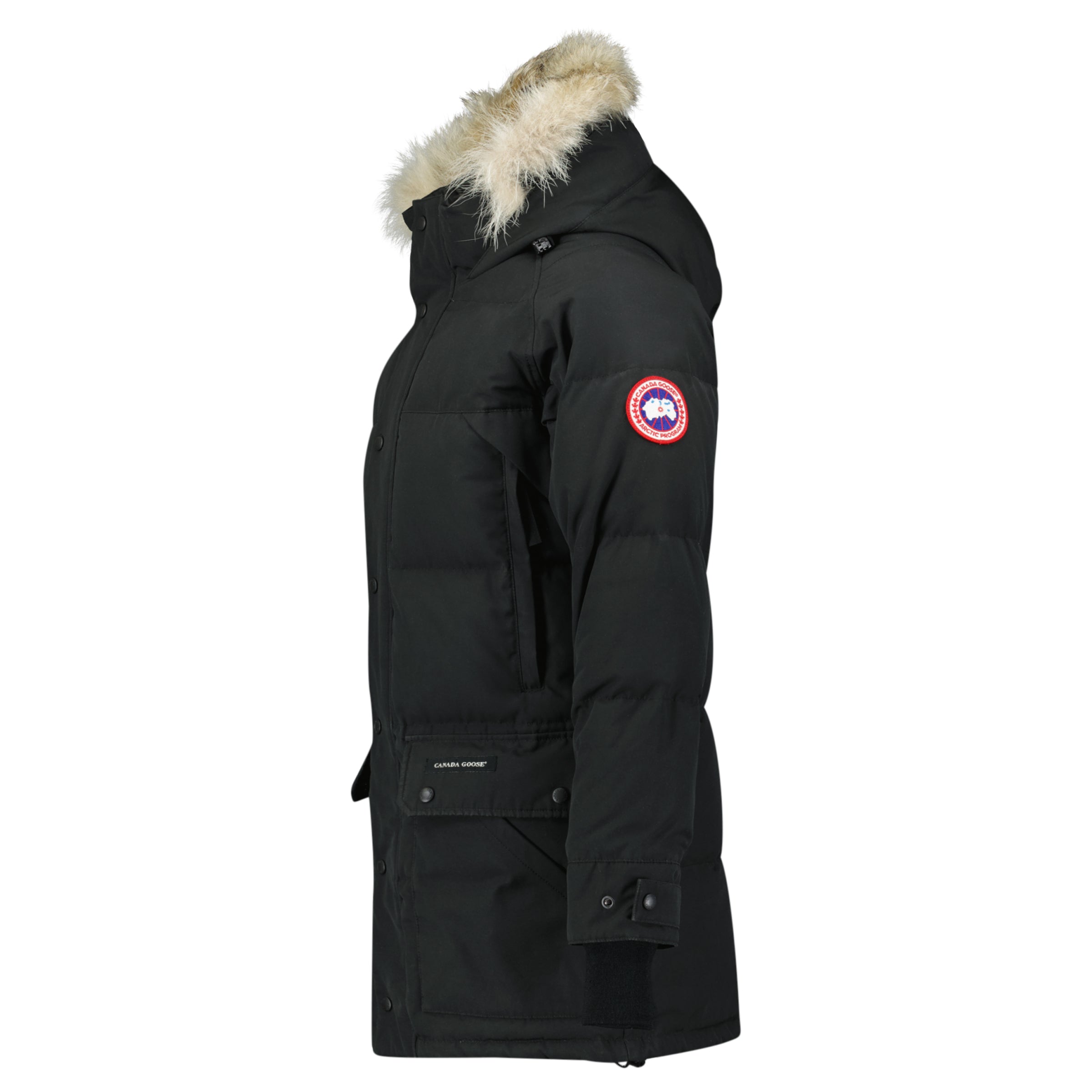 CANADA GOOSE BLACK EMORY COAT - SMALL (Fits Medium) - Affluent ArchivesUsed HIGH END DESIGNER CLOTHING