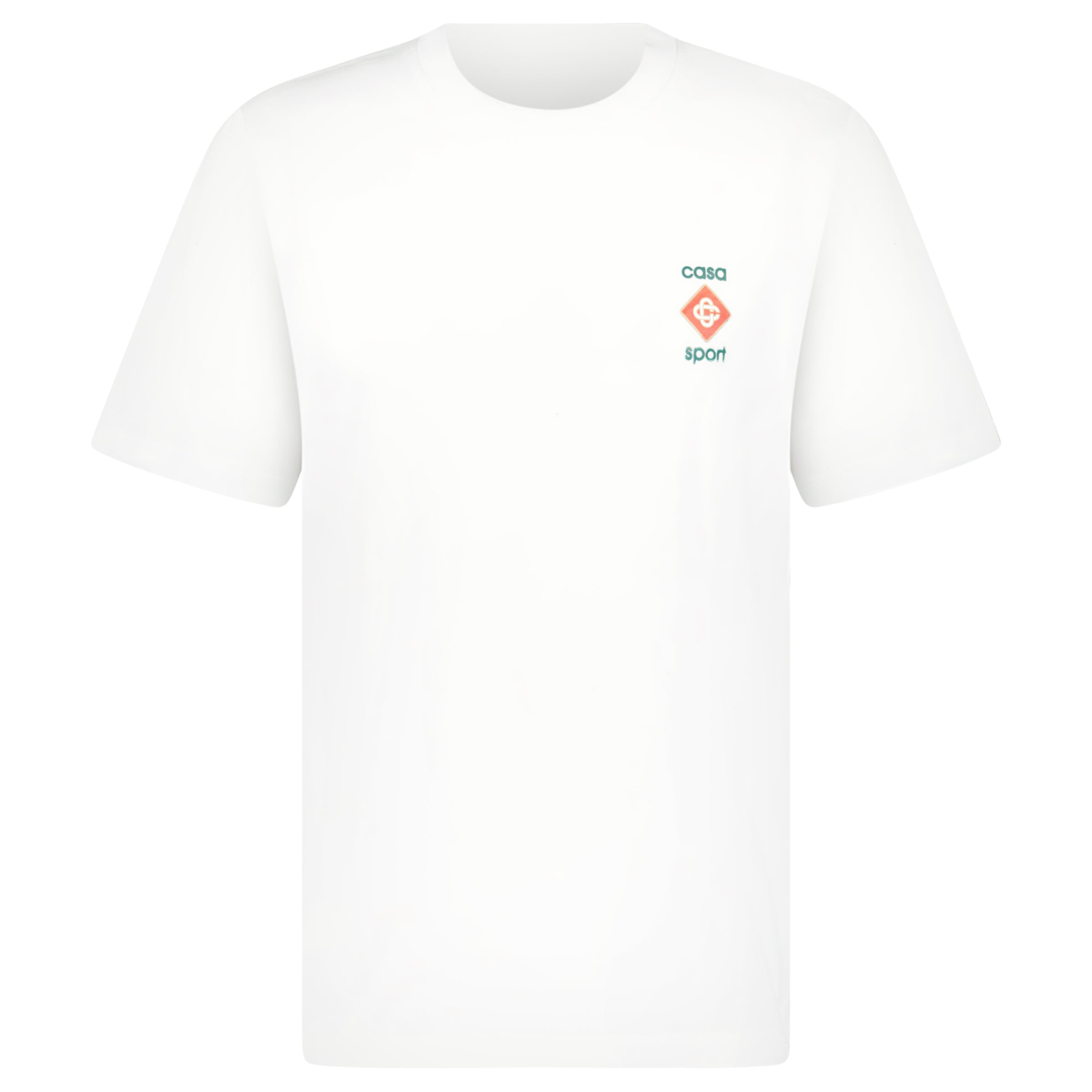 CASABLANCA WHITE LOGO T SHIRT - LARGE (Fits M) - Affluent ArchivesUsed HIGH END DESIGNER CLOTHING