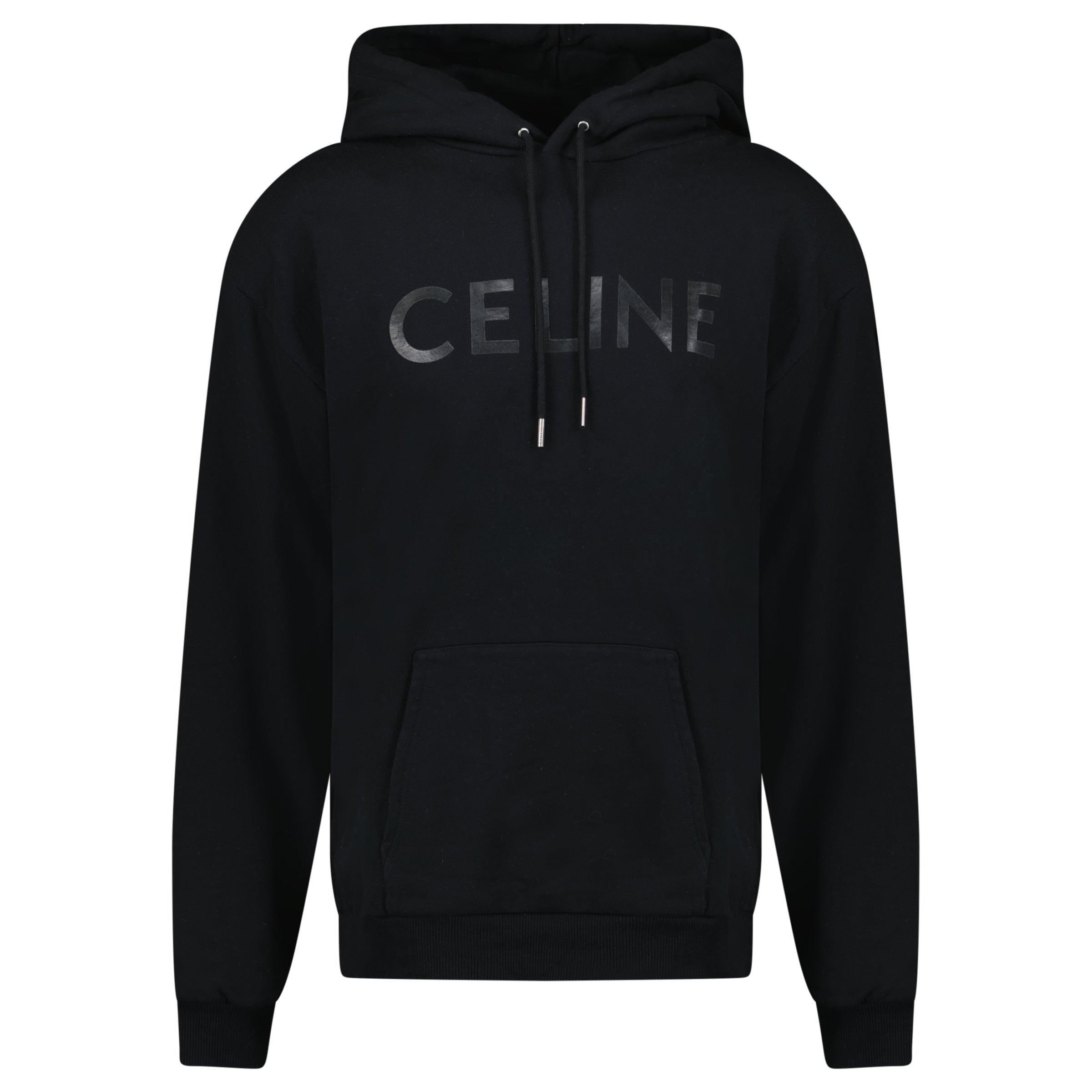CELINE BLACK LOGO HOODIE - LARGE - Affluent ArchivesUsed HIGH END DESIGNER CLOTHING