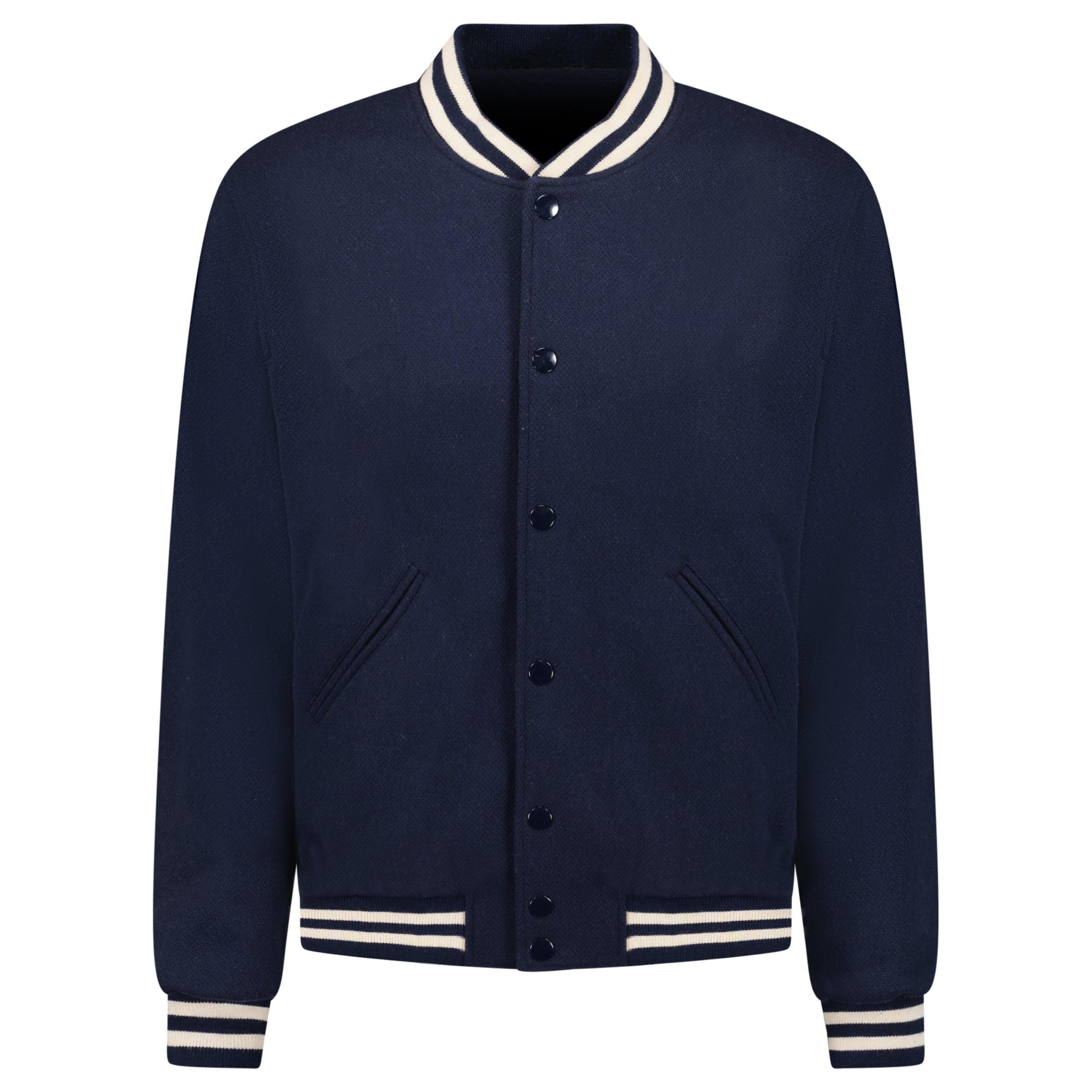 CELINE VARSITY BOMBER NAVY - 50 (L) (TAGS ATTACHED) - Affluent ArchivesUsed HIGH END DESIGNER CLOTHING