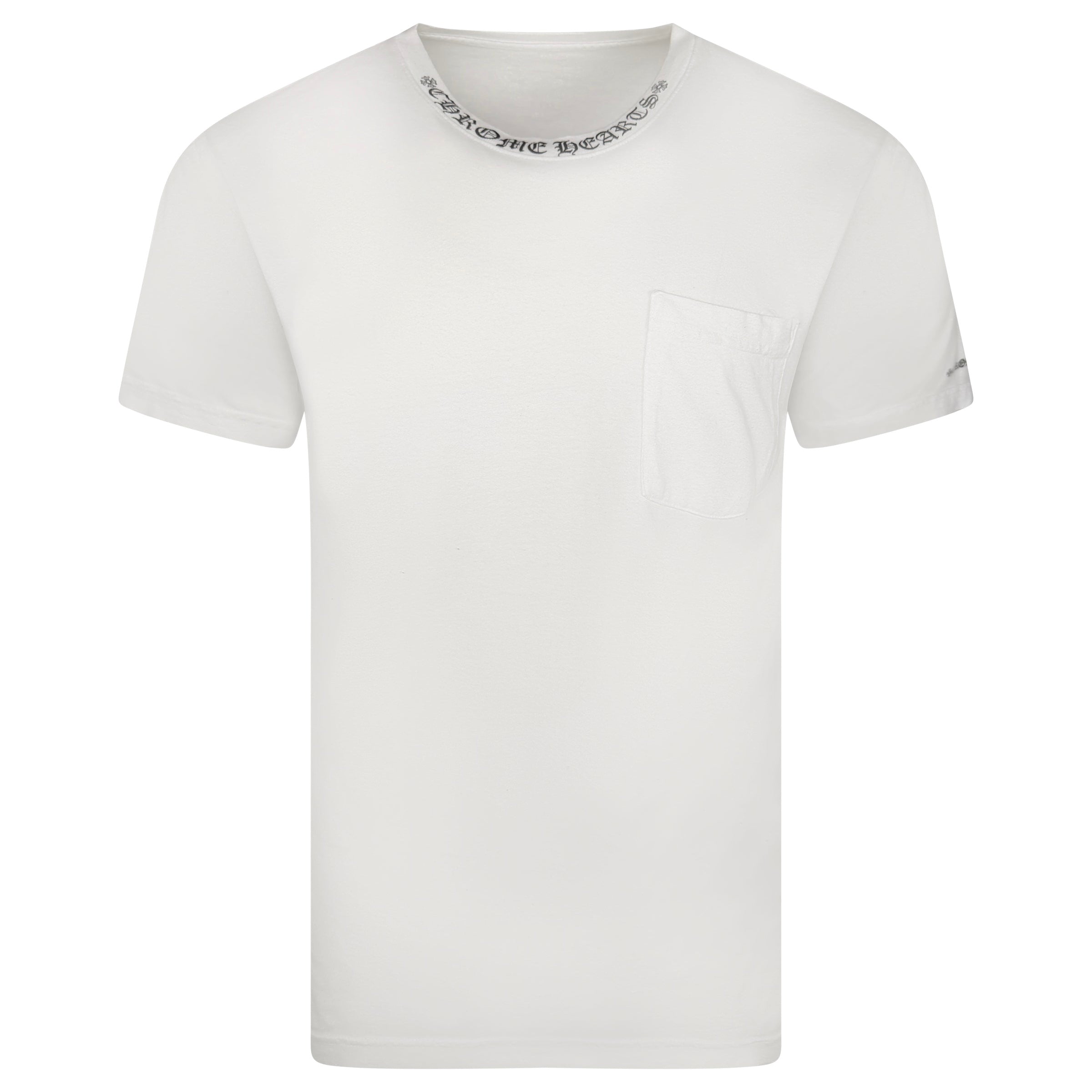 CHROME HEARTS WHITE LOGO T SHIRT - LARGE - Affluent ArchivesUsed HIGH END DESIGNER CLOTHING