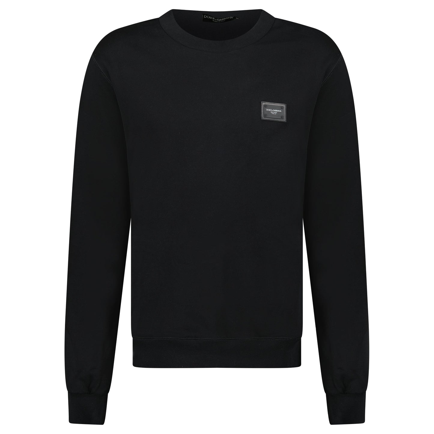 DOLCE AND GABBANA BLACK PLAQUE SWEATSHIRT - XL (52) - Affluent ArchivesUsed HIGH END DESIGNER CLOTHING