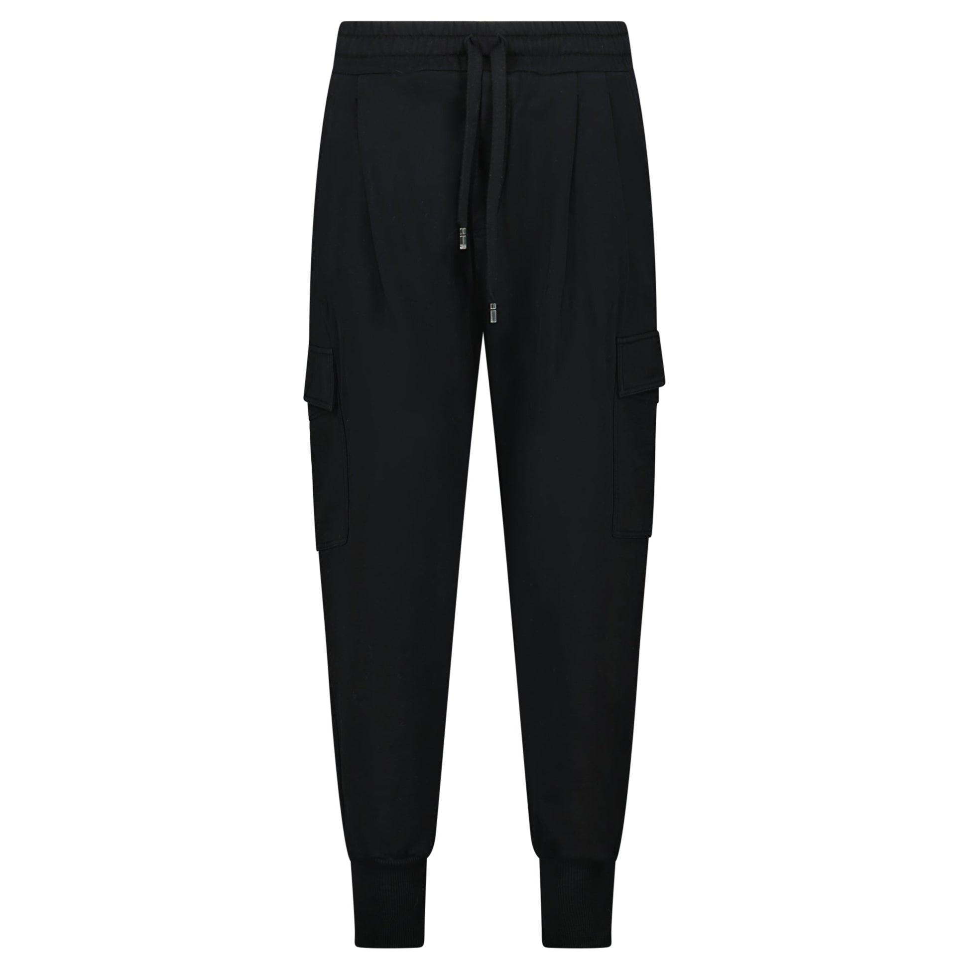 DOLCE AND GABBANA BLACK PLAQUE TRACK PANTS - LARGE (50) - Affluent ArchivesUsed HIGH END DESIGNER CLOTHING