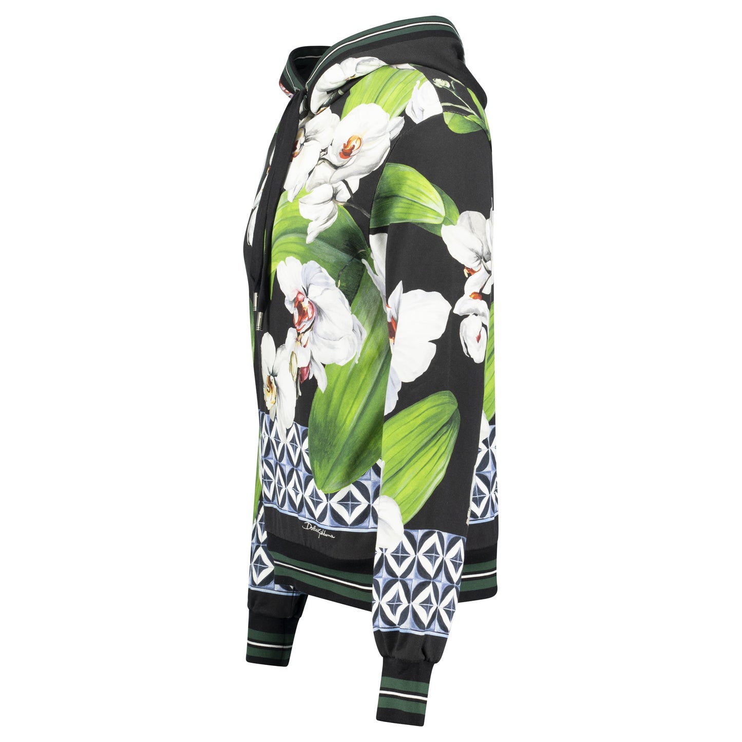 DOLCE AND GABBANAN FLORAL BLACK HOODIE - 48 (M) - Affluent ArchivesUsed HIGH END DESIGNER CLOTHING