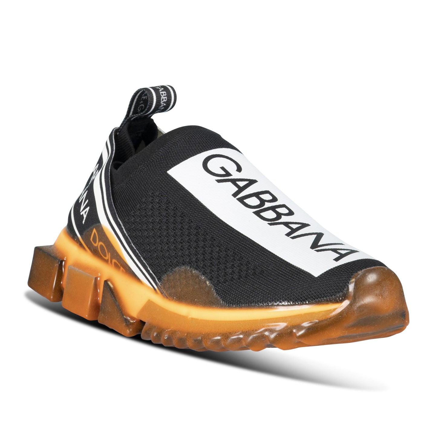 DOLCE GABBANA BLACK / ORANGE SLIP ON TRAINER - UK 8 (42) - Affluent ArchivesUsed HIGH END DESIGNER CLOTHING