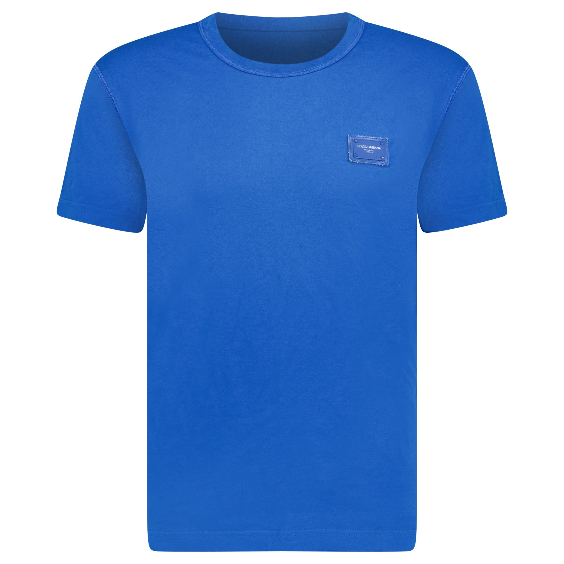 DOLCE GABBANA PLAQUE T SHIRT BLUE - XXL (Fits XL) - Affluent ArchivesUsed HIGH END DESIGNER CLOTHING