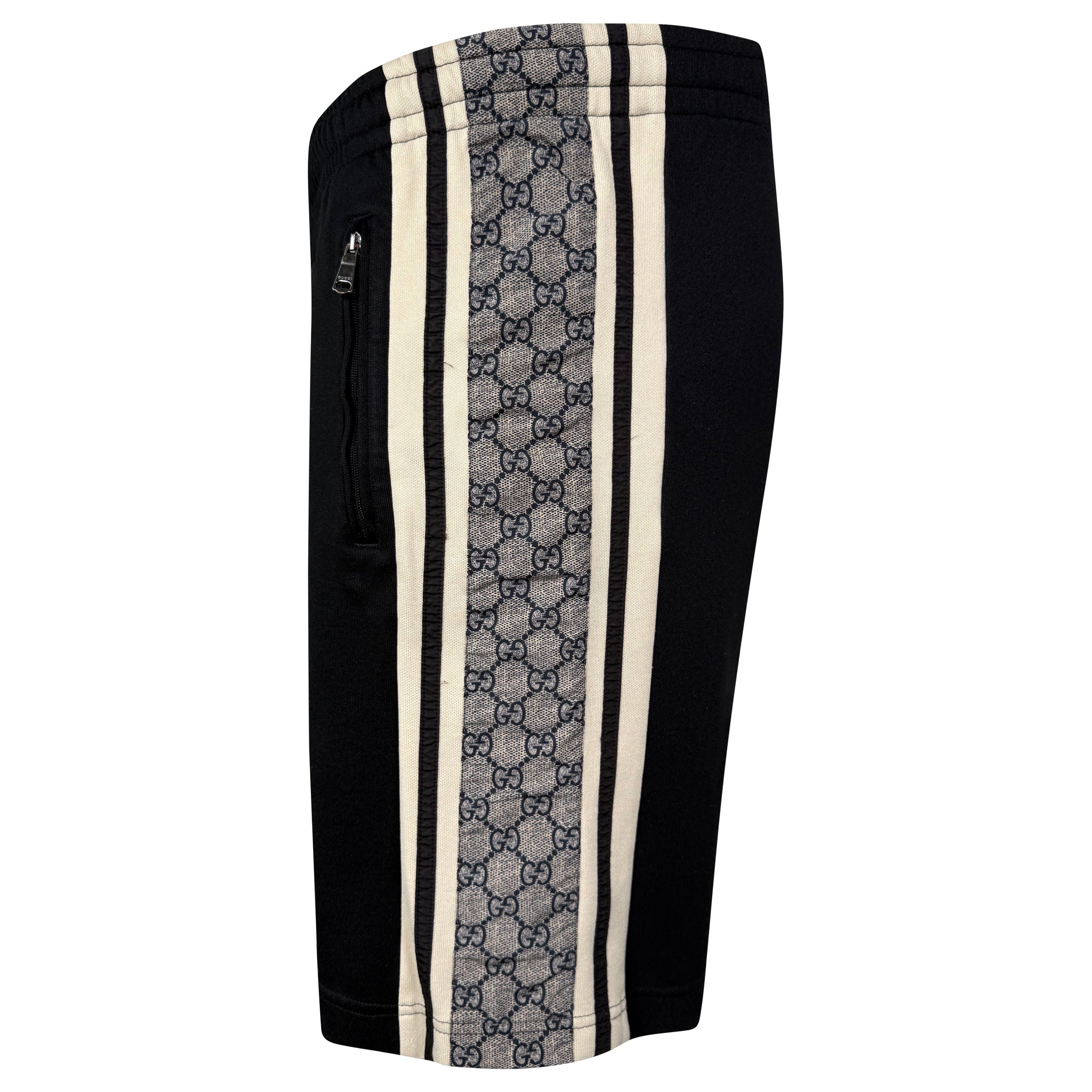 GUCCI BLACK JACQUARD TRACK SHORTS - XS (Fits size Large) - Affluent ArchivesUsed HIGH END DESIGNER CLOTHING
