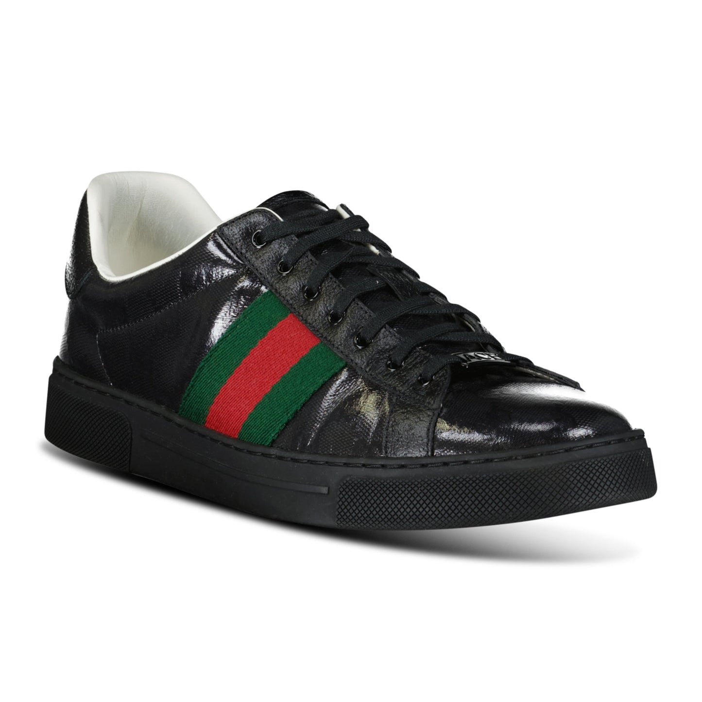 GUCCI BLACK LOW TRAINER - UK 8.5 (42.5) - Affluent ArchivesUsed HIGH END DESIGNER CLOTHING