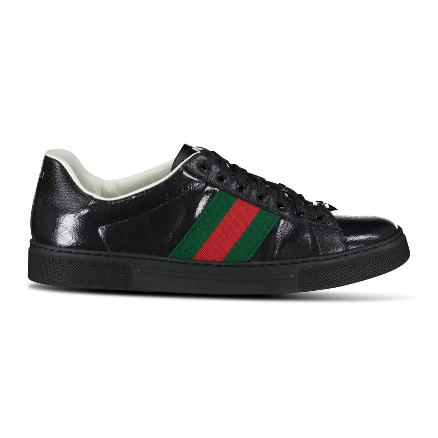 GUCCI BLACK LOW TRAINER - UK 8.5 (42.5) - Affluent ArchivesUsed HIGH END DESIGNER CLOTHING