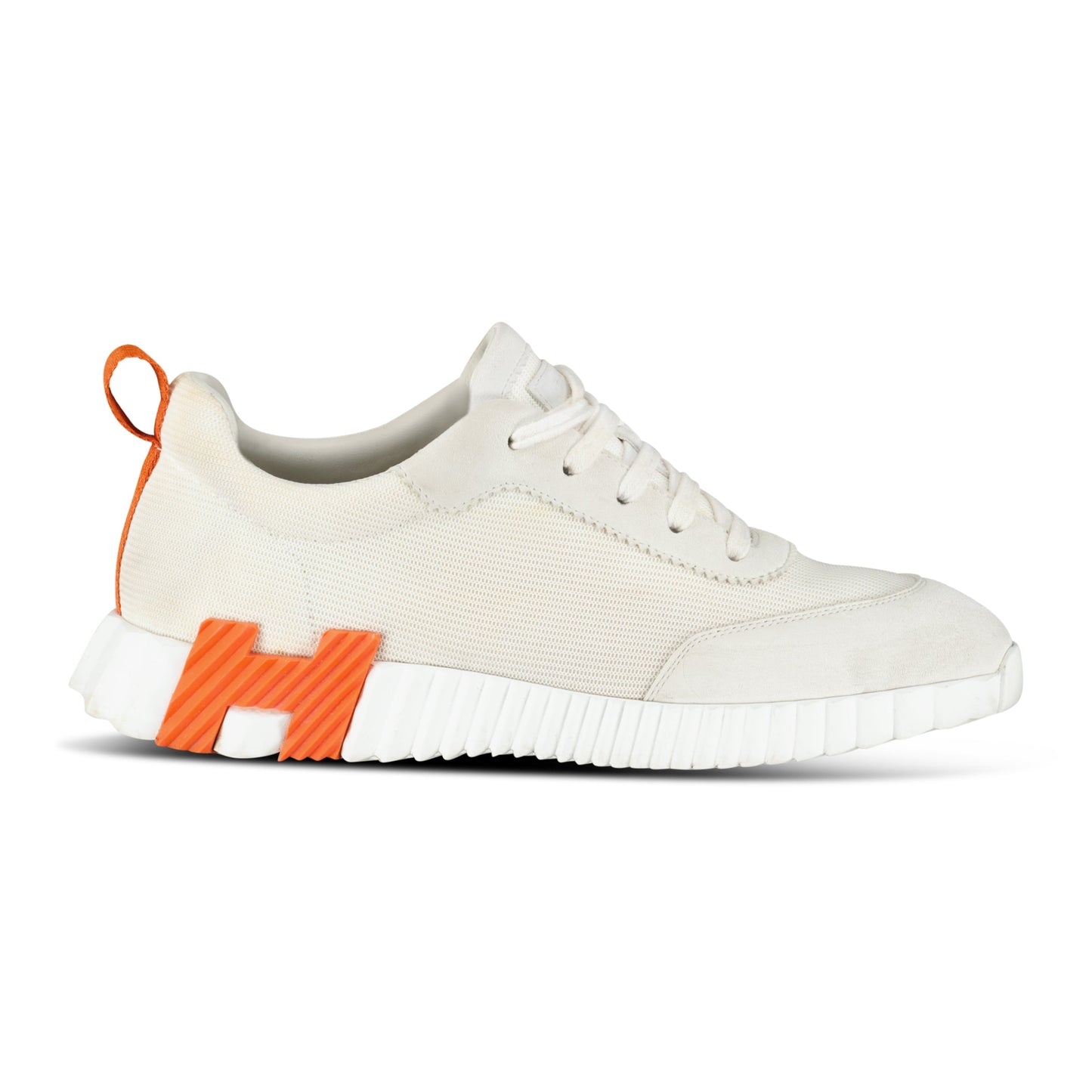 HERMES BOUNCING SNEAKER WHITE / BEIGE - UK 8.5 (42.5) - Affluent ArchivesUsed HIGH END DESIGNER CLOTHING