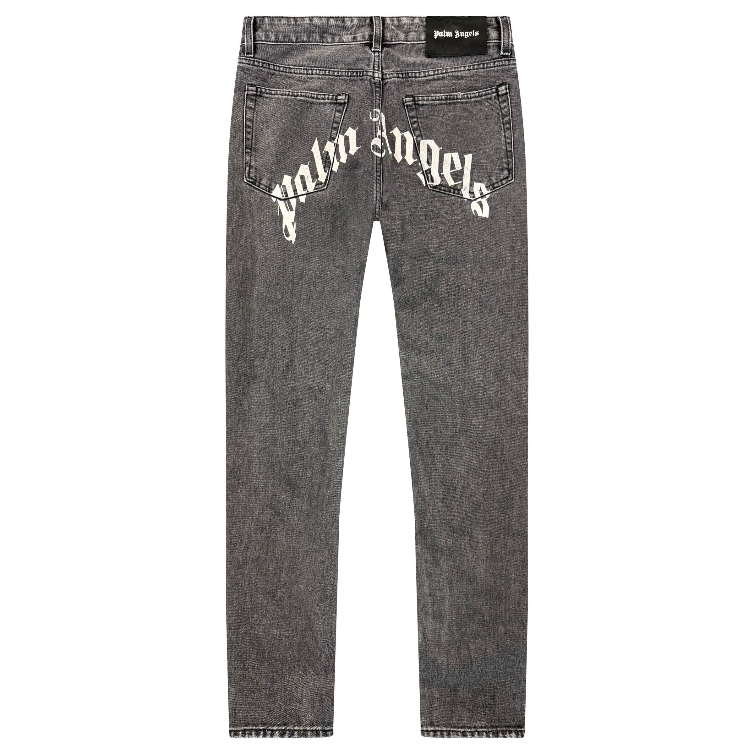 PALM ANGELS GREY LOGO JEANS - 30W / 31L
