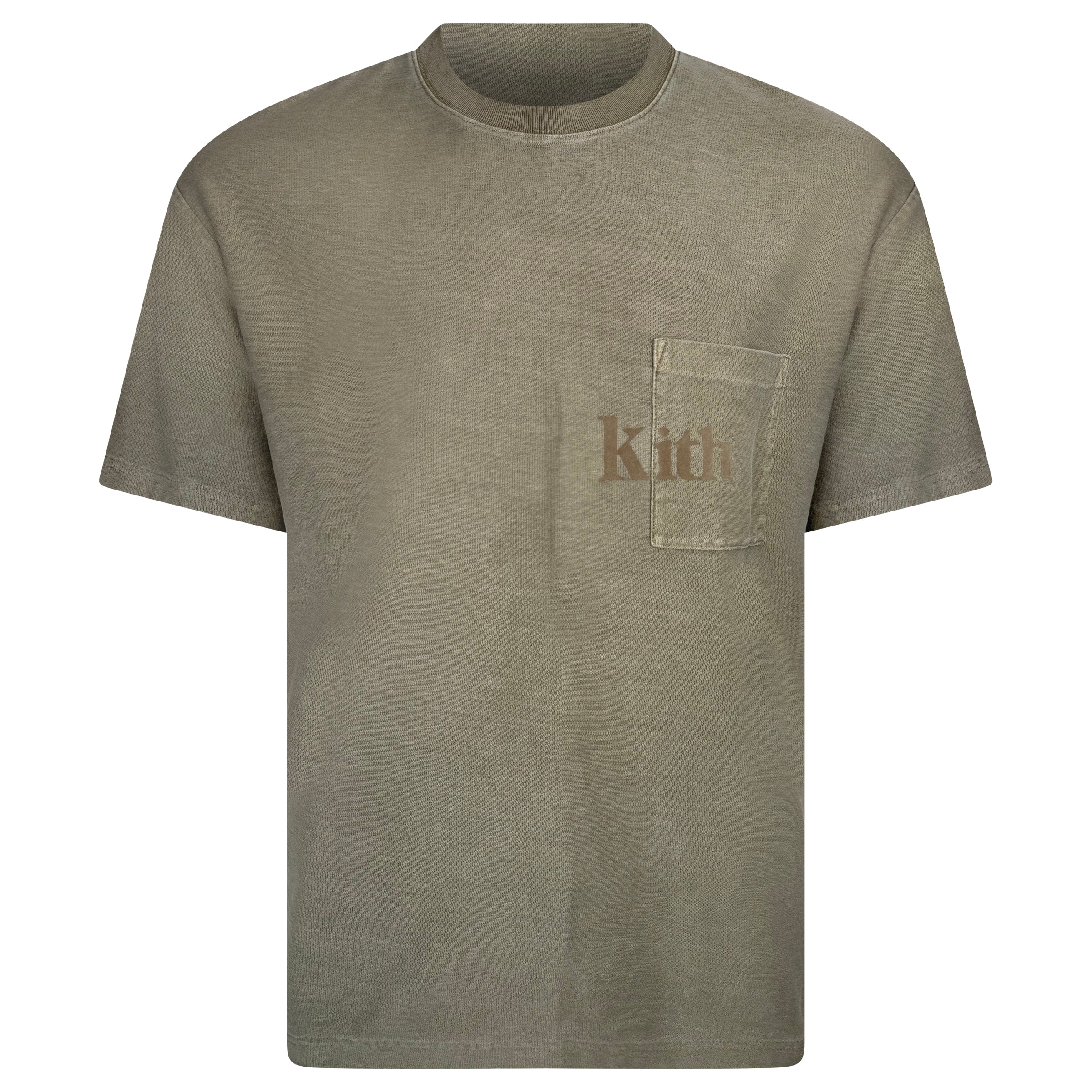 KITH KHAKI LOGO POCKET T SHIRT - LARGE - Affluent ArchivesUsed HIGH END DESIGNER CLOTHING