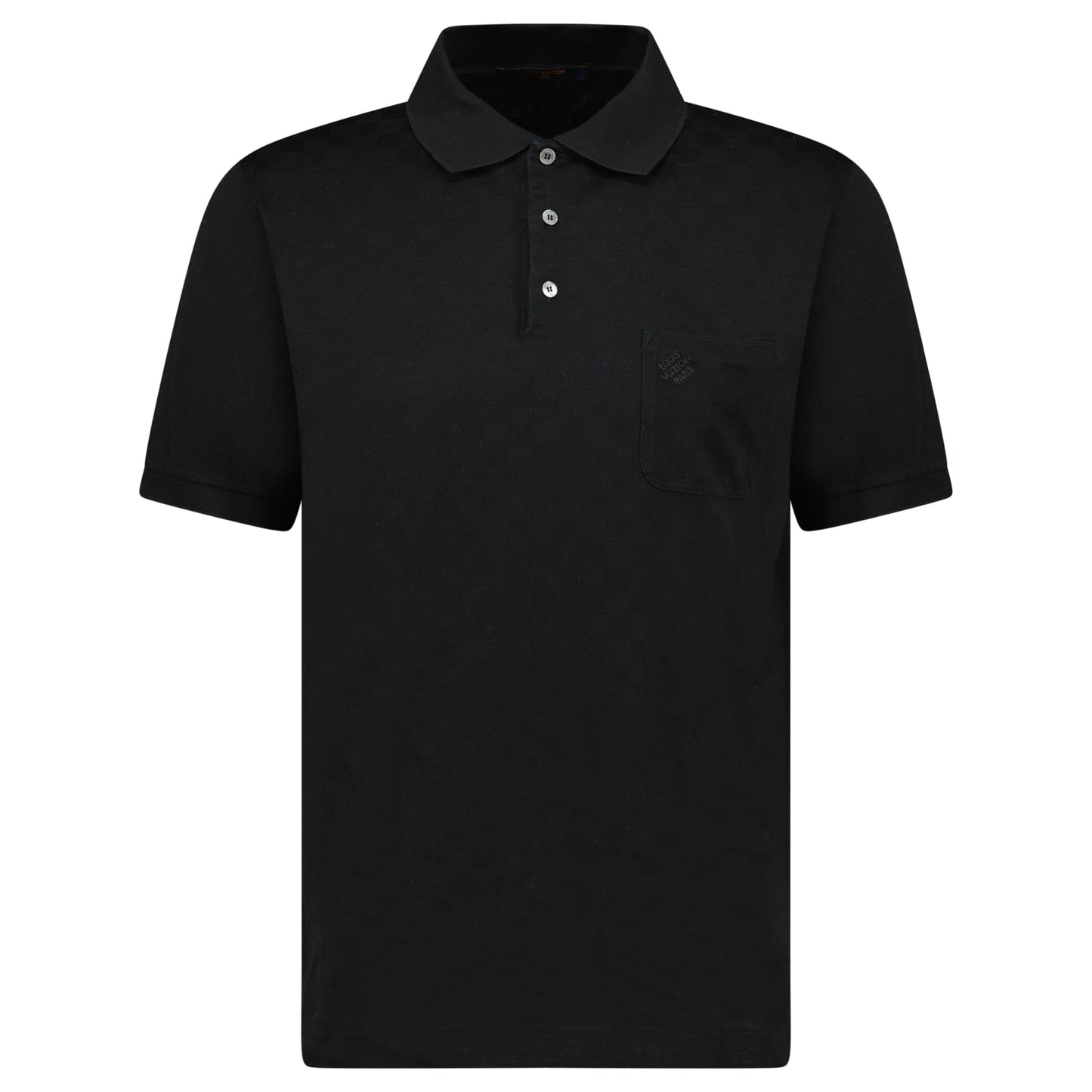 LOUIS VUITTON BLACK DAMIER POLO - XL - Affluent ArchivesUsed HIGH END DESIGNER CLOTHING