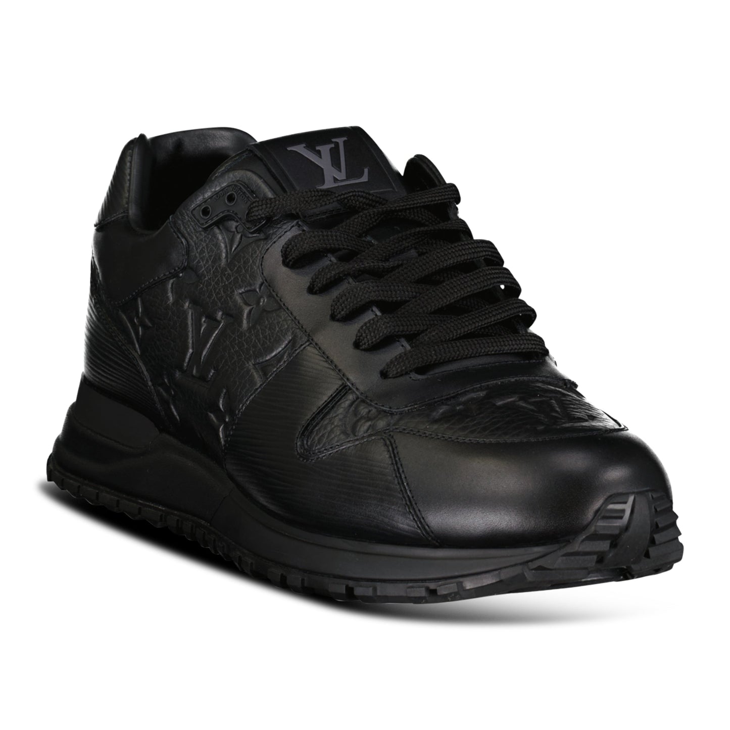 LOUIS VUITTON BLACK EMBOSSED RUNAWAY TRAINER - UK 8 (Fit 9) NEW - Affluent ArchivesUsed HIGH END DESIGNER CLOTHING
