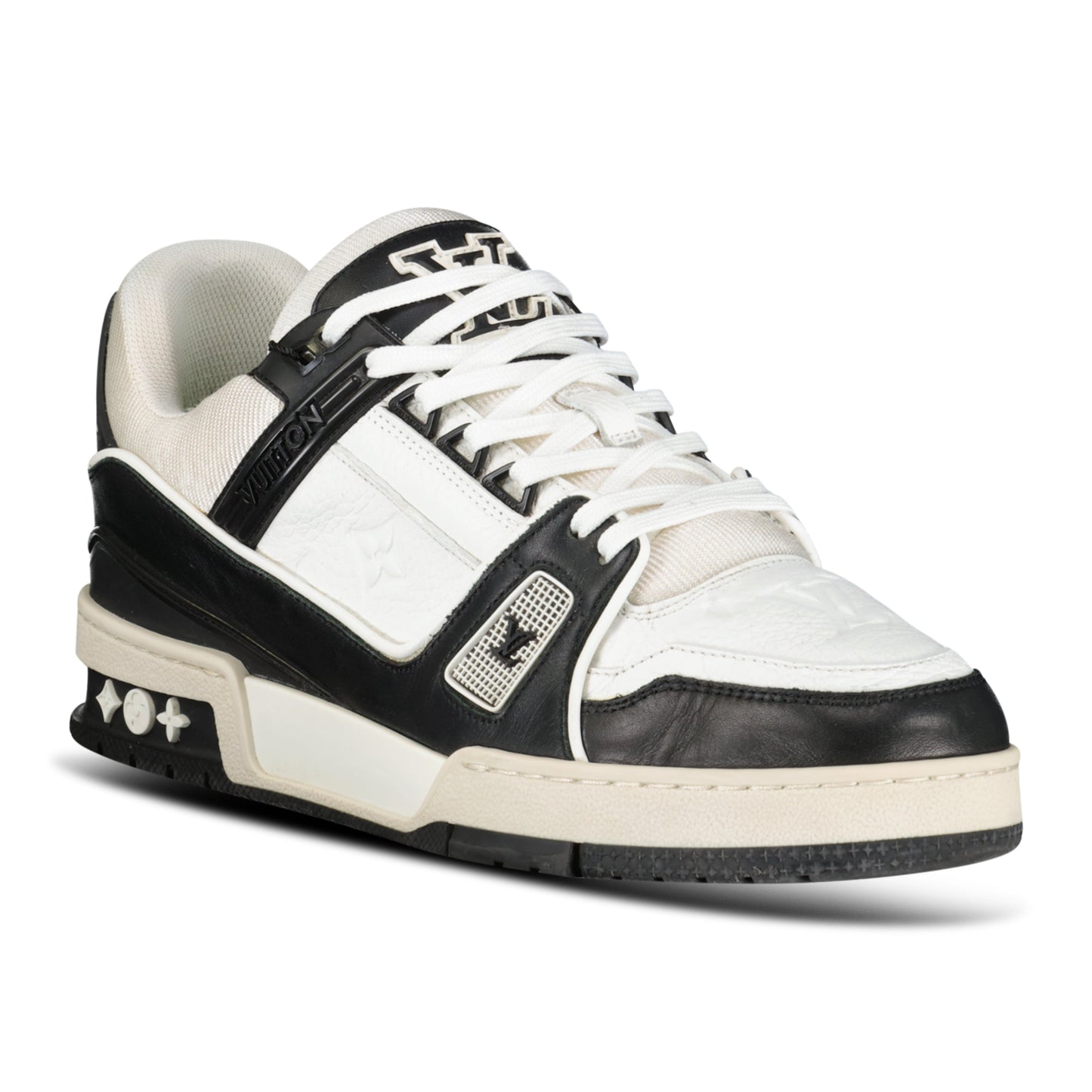 LOUIS VUITTON BLACK / QHITE LV TRAINER - UK 6 (Fit 7) - Affluent ArchivesUsed HIGH END DESIGNER CLOTHING