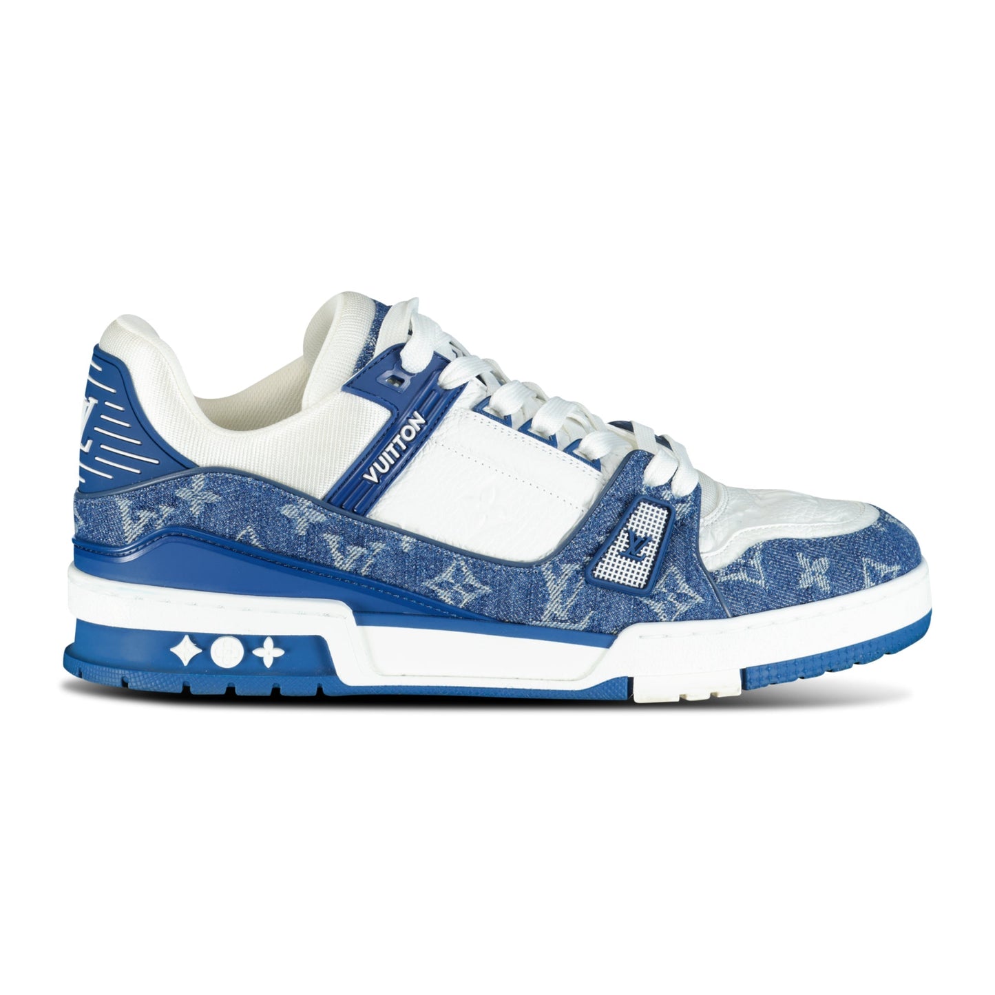 LOUIS VUITTON BLUE DENIM TRAINER - UK 8 (Fit 9) - Affluent ArchivesUsed HIGH END DESIGNER CLOTHING