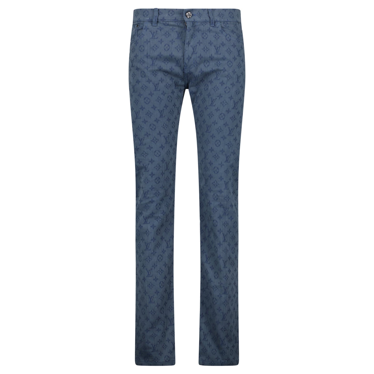 LOUIS VUITTON BLUE MONOGRAM JEANS - 30W / 32L - Affluent ArchivesUsed HIGH END DESIGNER CLOTHING