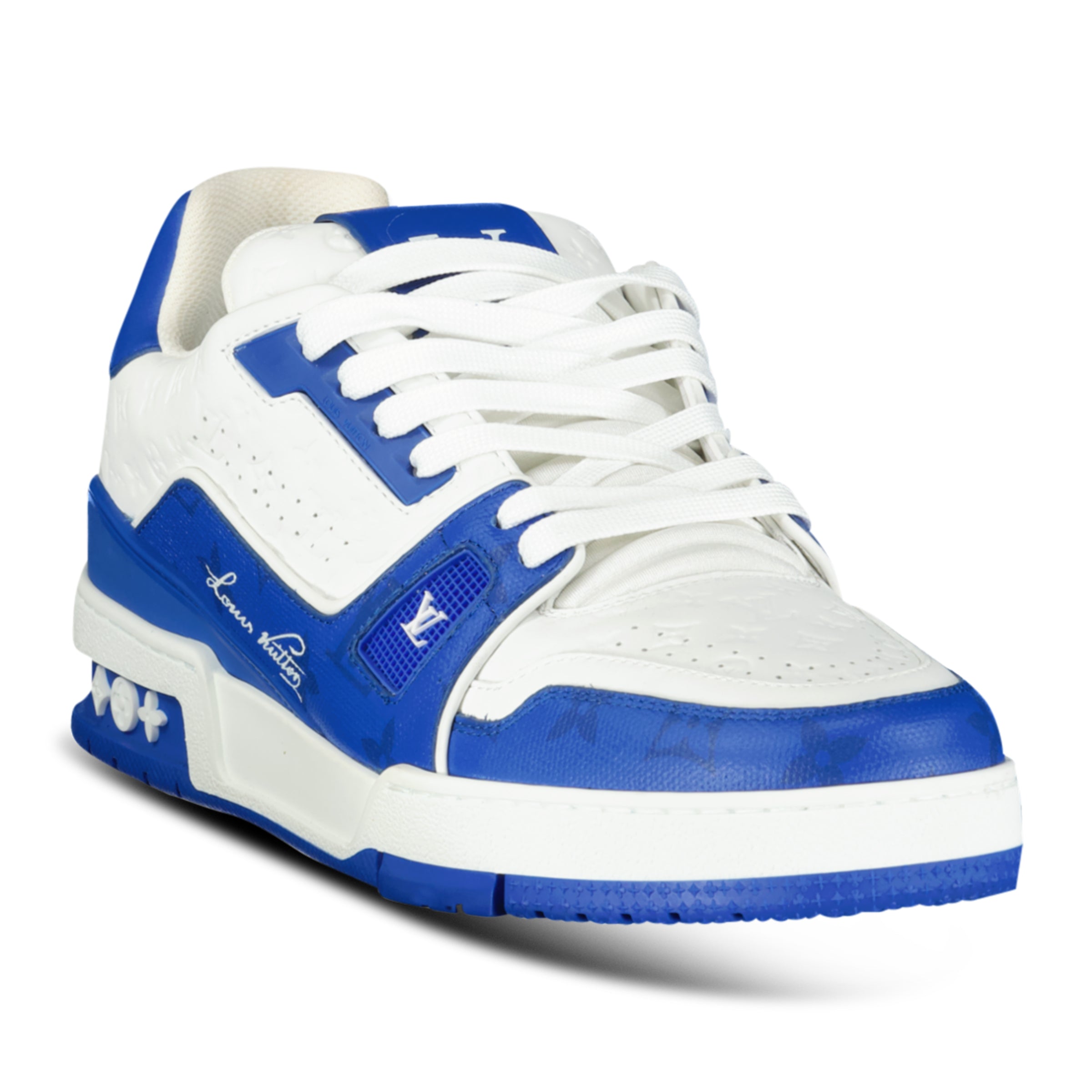 LOUIS VUITTON BLUE / WHITE LV '54' SNEAKER - UK 7 `(Fit 8) NEW - Affluent ArchivesUsed HIGH END DESIGNER CLOTHING