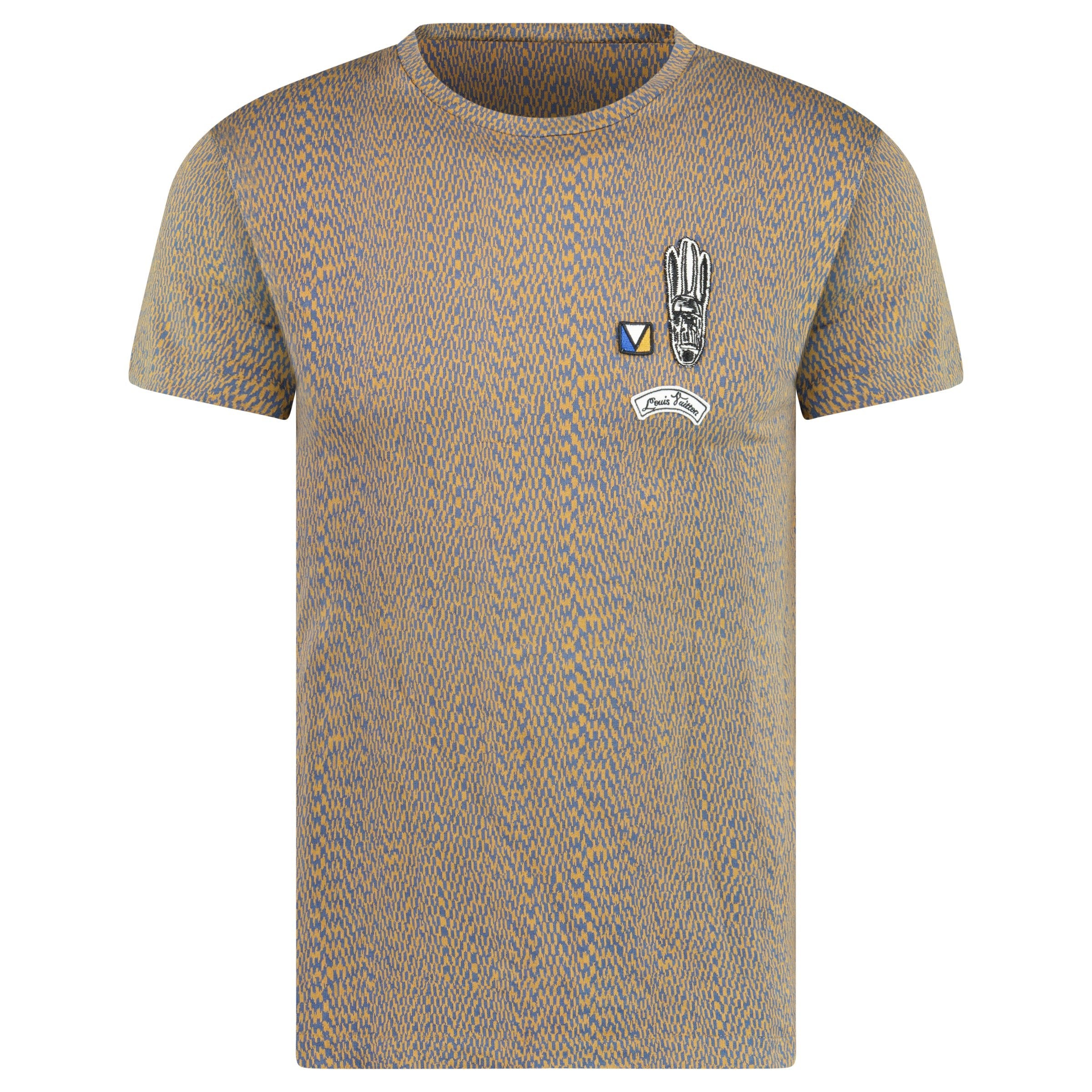 LOUIS VUITTON BROWN KNITTED LOGO T SHIRT - SMALL - Affluent ArchivesUsed HIGH END DESIGNER CLOTHING