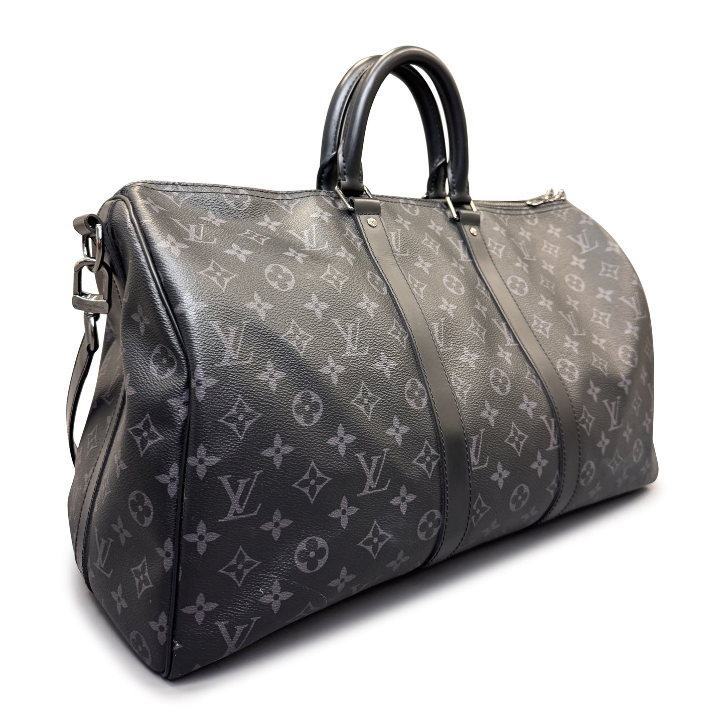 LOUIS VUITTON GREY MONOGRAM KEEPALL 45 - Affluent ArchivesUsed HIGH END DESIGNER CLOTHING