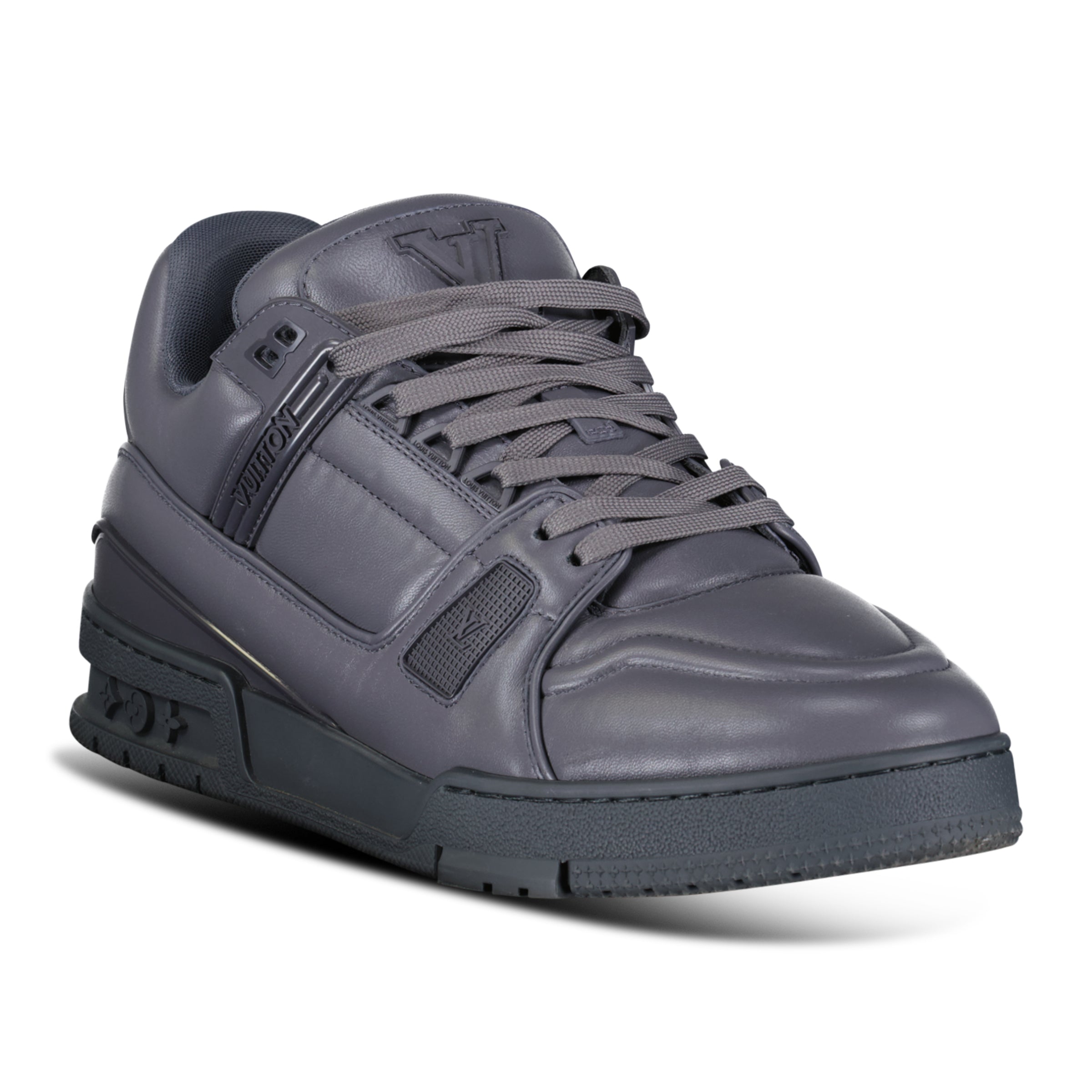 LOUIS VUITTON LV GREY TRAINERS - UK 8 (Fit 9) - Affluent ArchivesUsed HIGH END DESIGNER CLOTHING