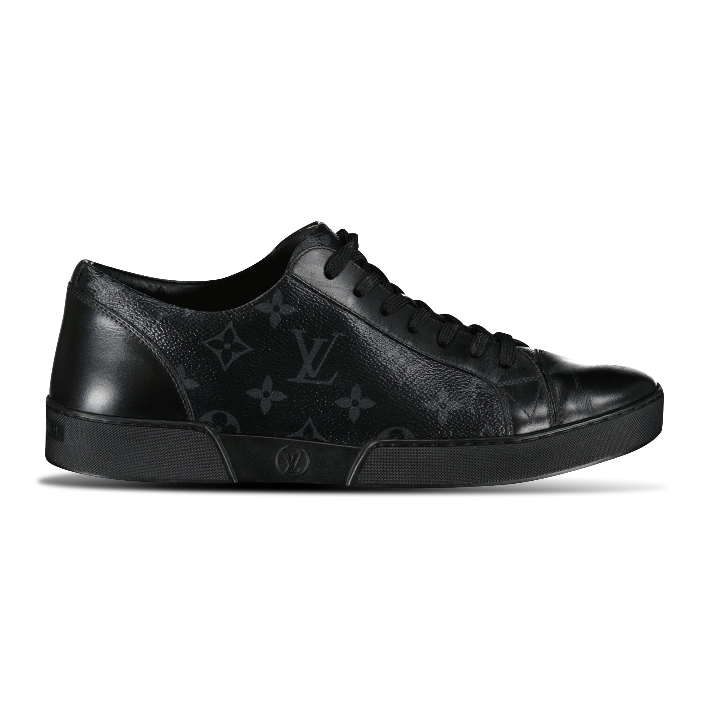 LOUIS VUITTON MONOGRAM ECLIPSE TRAINER BLACK - UK 7 (Fits 8) - Affluent ArchivesUsed HIGH END DESIGNER CLOTHING
