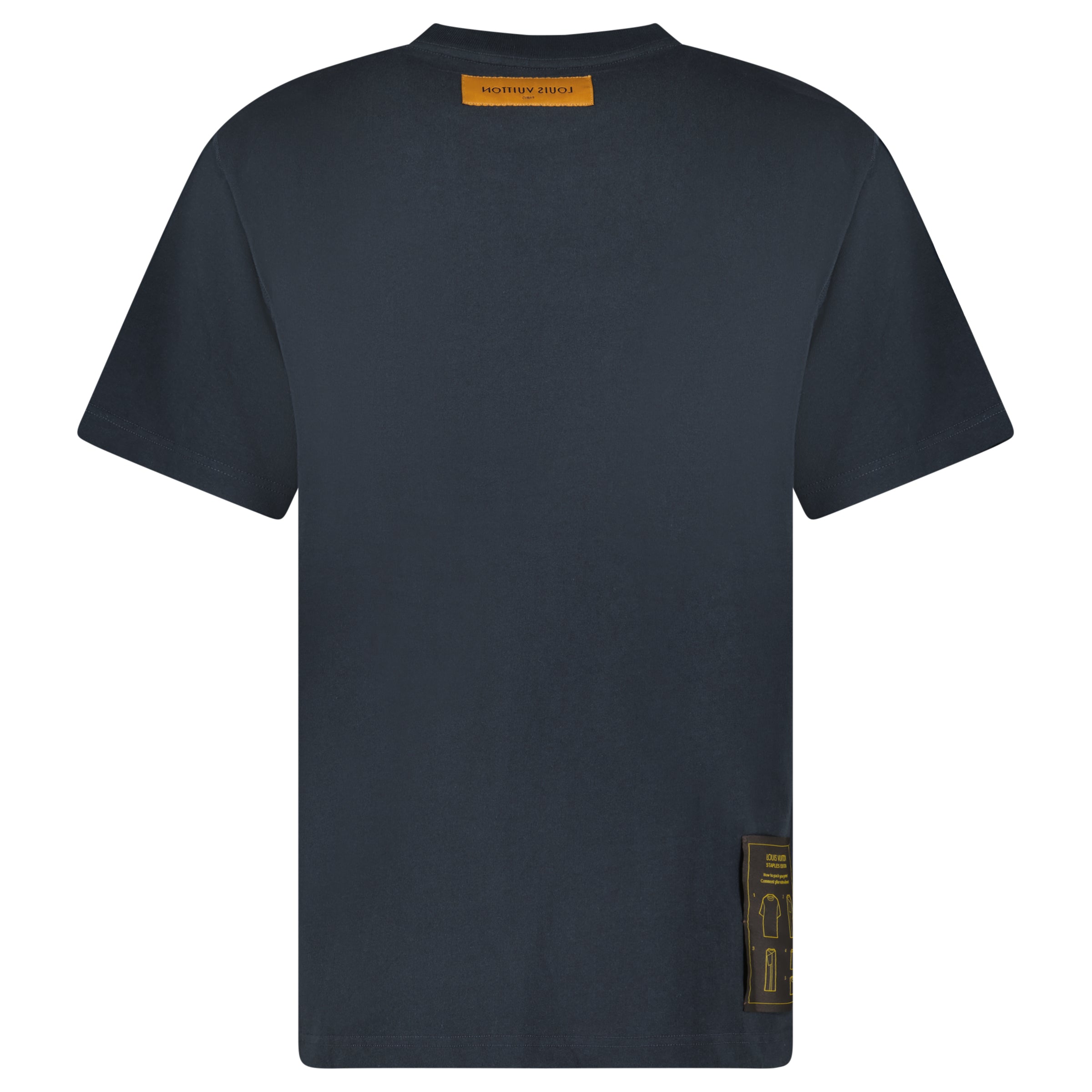 LOUIS VUITTON NAVY INSIDE OUT STAPLES T SHIRT - XL - Affluent ArchivesUsed HIGH END DESIGNER CLOTHING