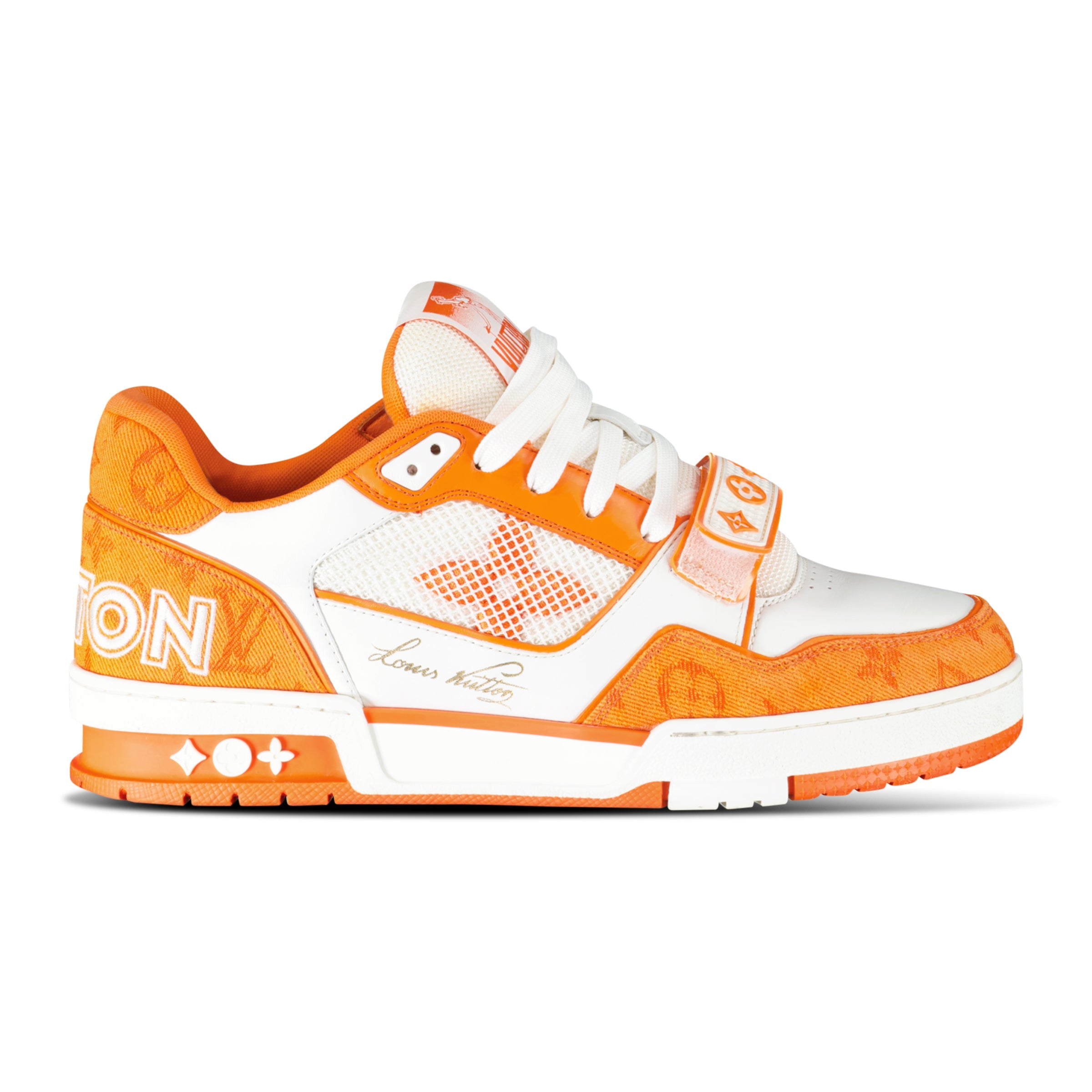 LOUIS VUITTON ORANGE TRAINER - UK 6 (Fit 7) - Affluent ArchivesUsed HIGH END DESIGNER CLOTHING