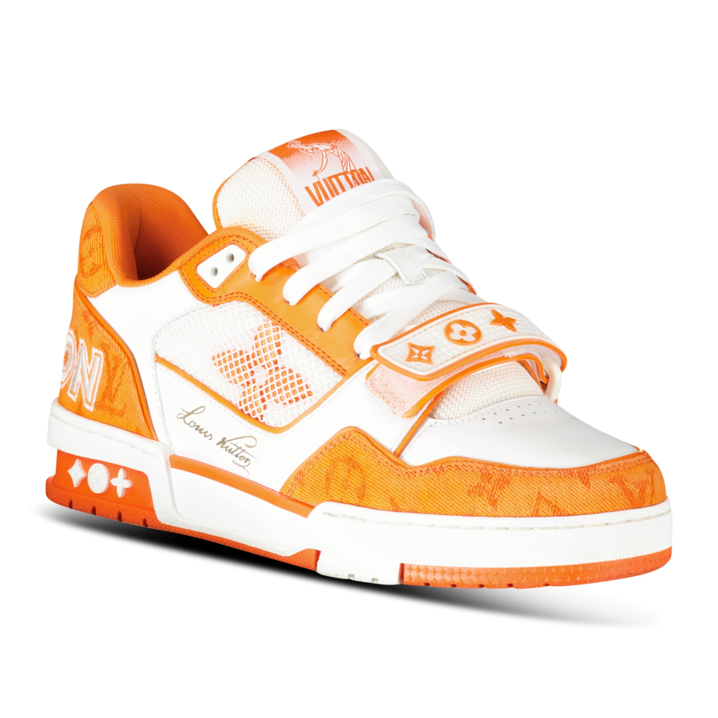 LOUIS VUITTON ORANGE TRAINER - UK 6 (Fit 7) - Affluent ArchivesUsed HIGH END DESIGNER CLOTHING