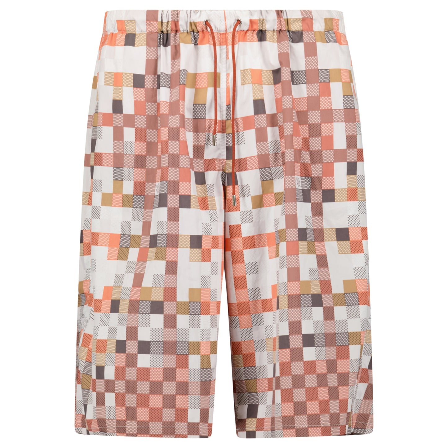 LOUIS VUITTON ORANGE / WHITE DAMIER SWIM SHORTS - XL (36W) - Affluent ArchivesUsed HIGH END DESIGNER CLOTHING