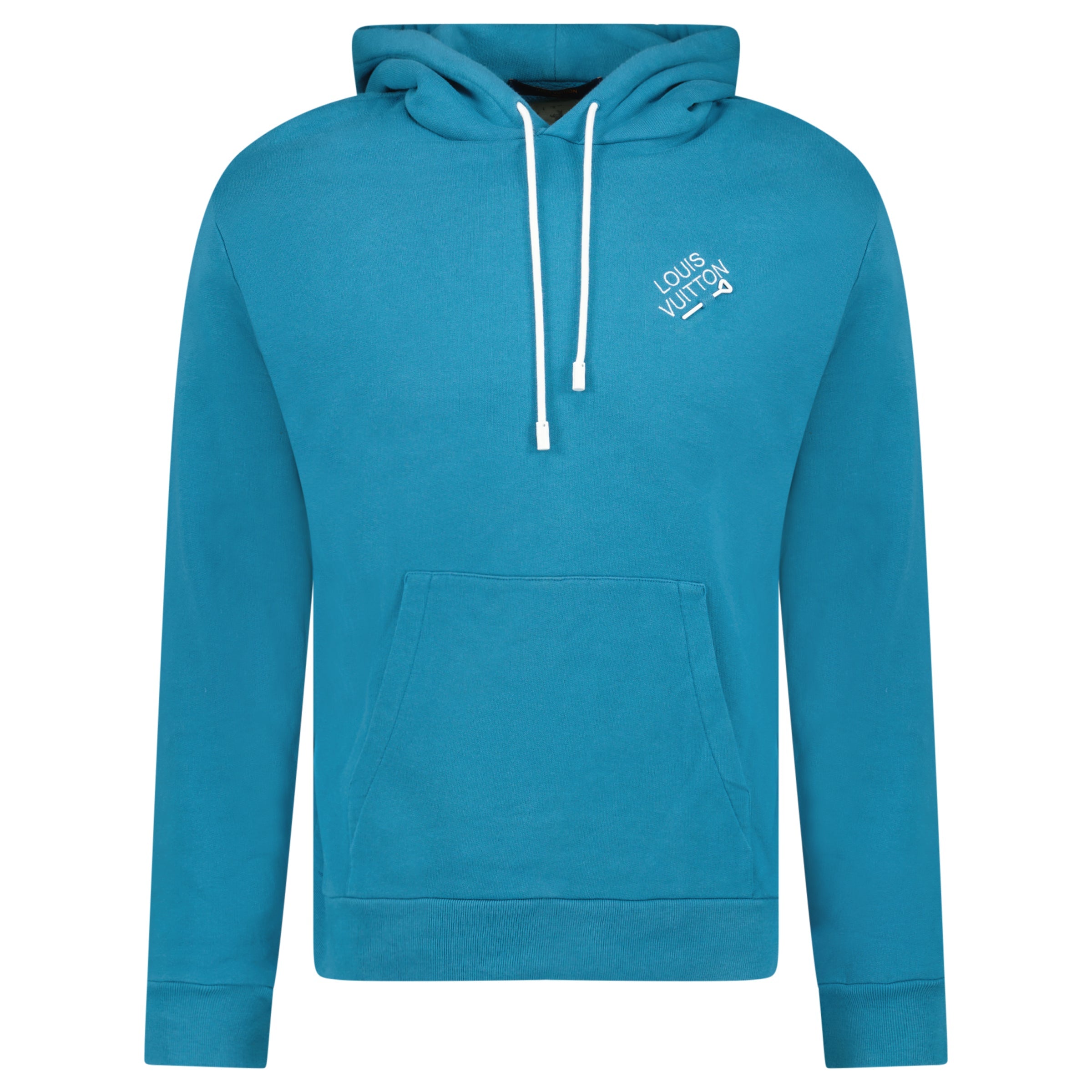 LOUIS VUITTON SIGNATURE HOODIE LIGHT BLUE - MEDIUM - Affluent ArchivesUsed HIGH END DESIGNER CLOTHING
