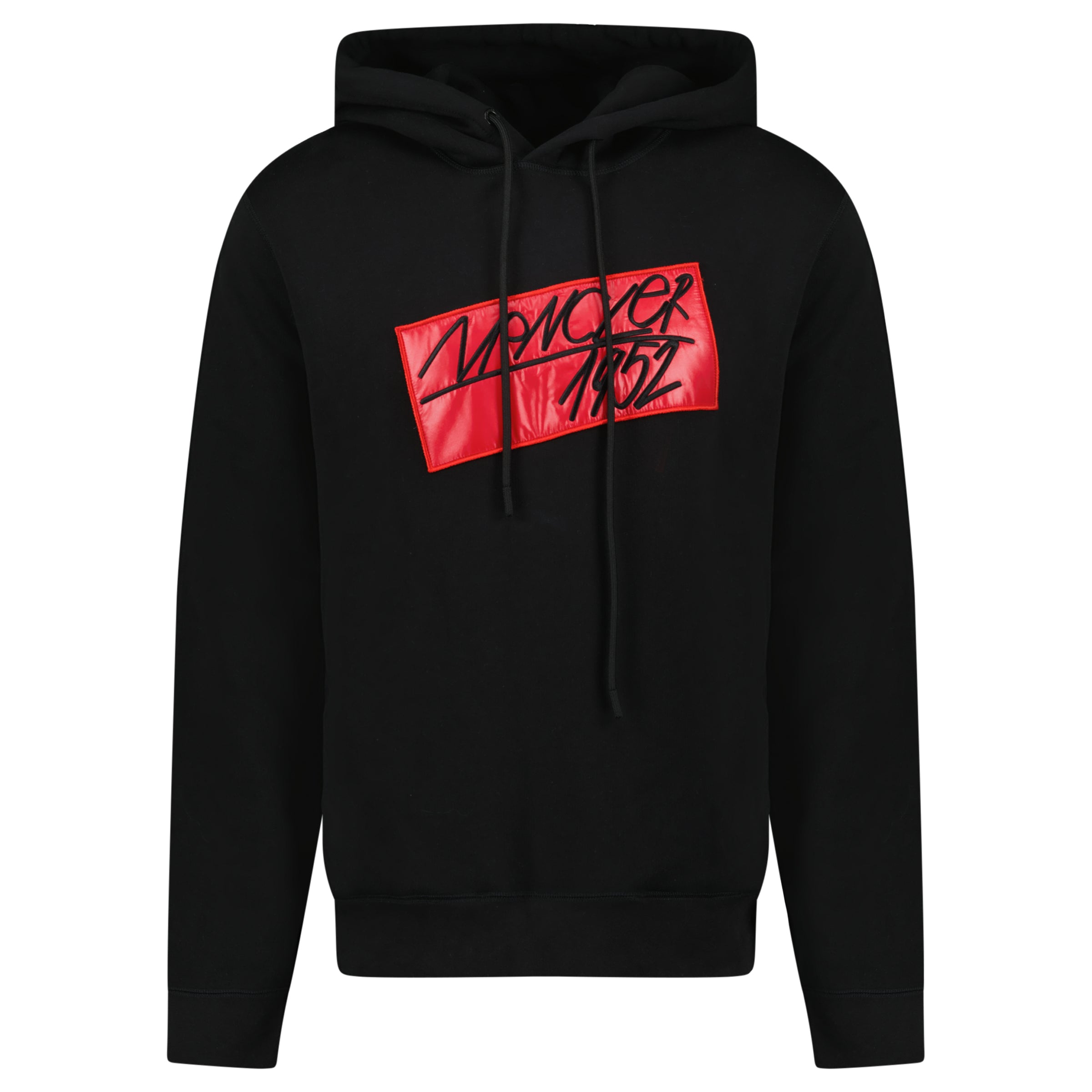 MONCLER BLACK LOGO HOODIE - XL (NEW WITH TAGS) - Affluent ArchivesUsed HIGH END DESIGNER CLOTHING