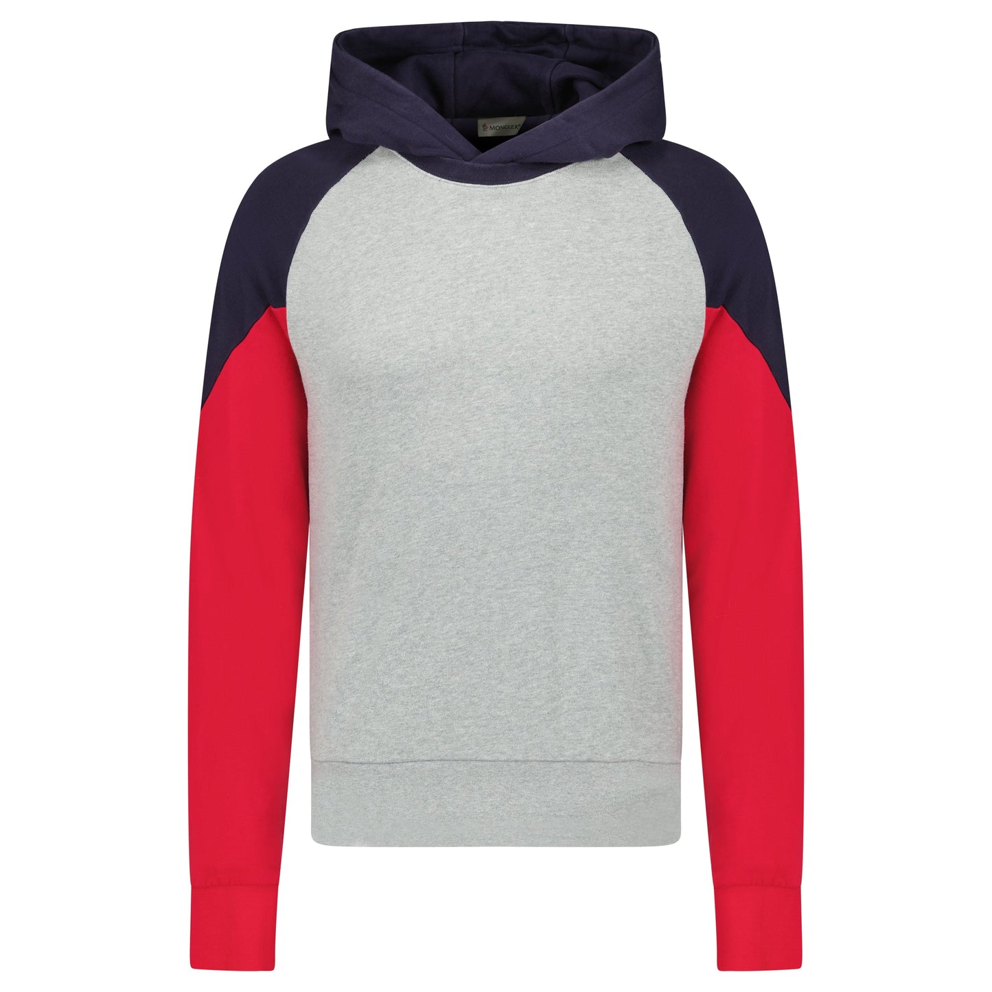 MONCLER GREY PULL OVER HOODIE - XL (Fits L) - Affluent ArchivesUsed HIGH END DESIGNER CLOTHING