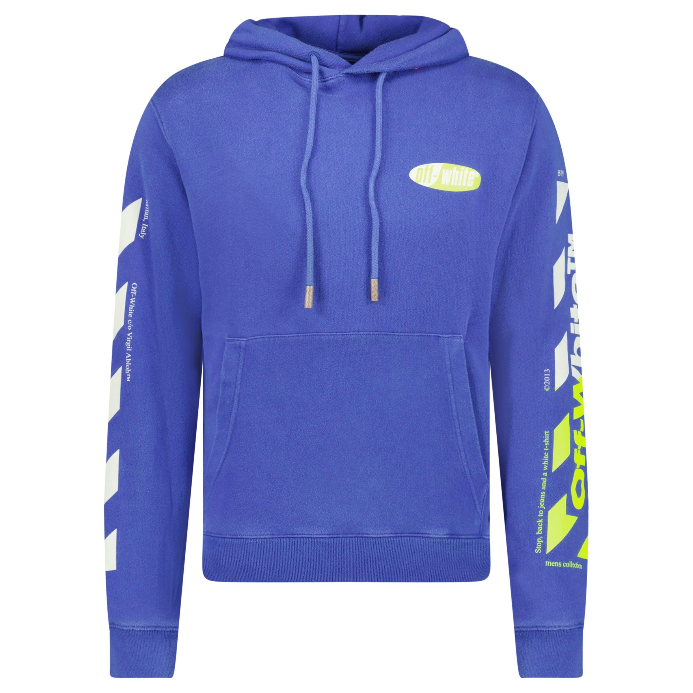 OFF WHITE HOODIE BLUE - MEDIUM - Affluent ArchivesUsed HIGH END DESIGNER CLOTHING