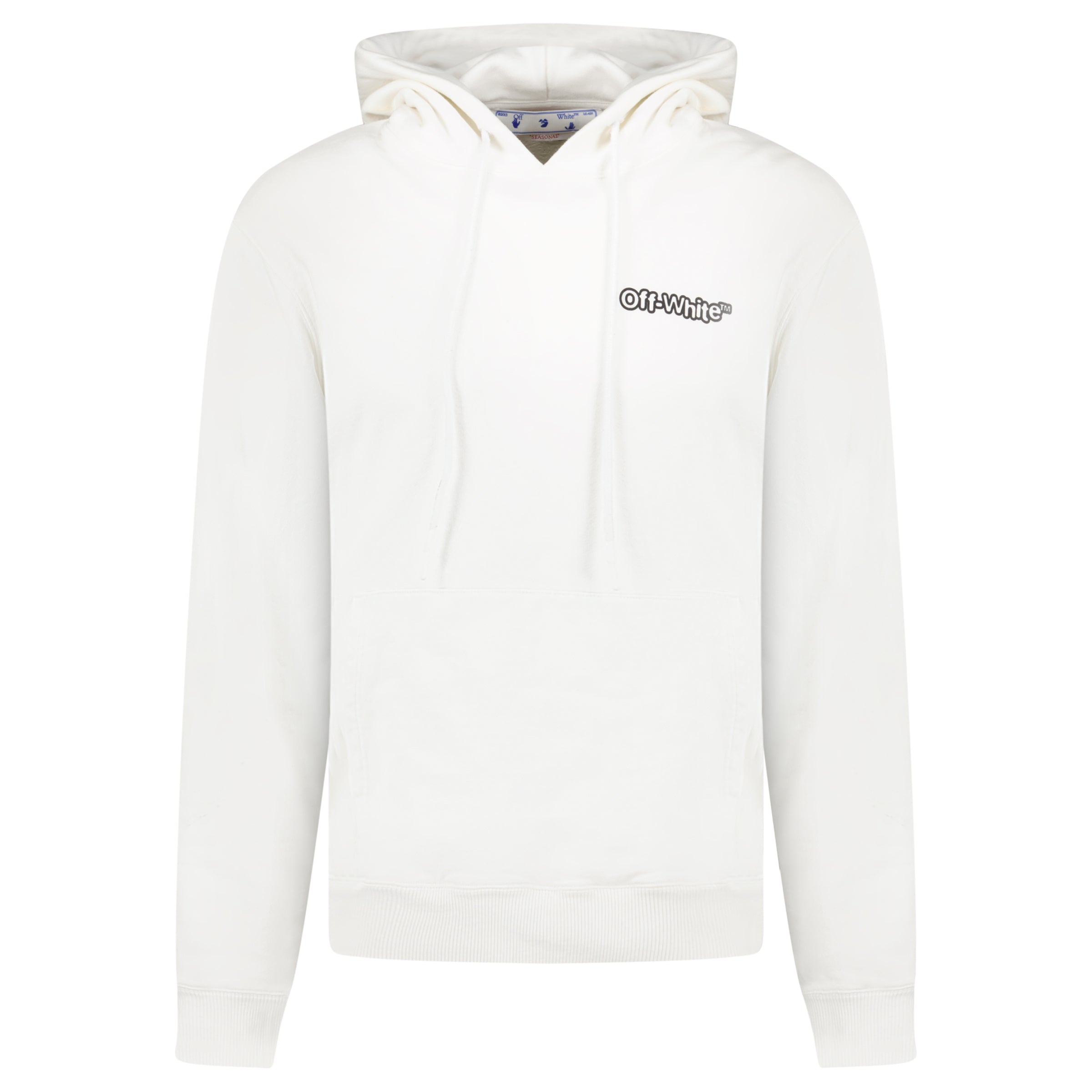 OFF WHITE WHITE HOODIE - MEDIUM - Affluent ArchivesUsed HIGH END DESIGNER CLOTHING