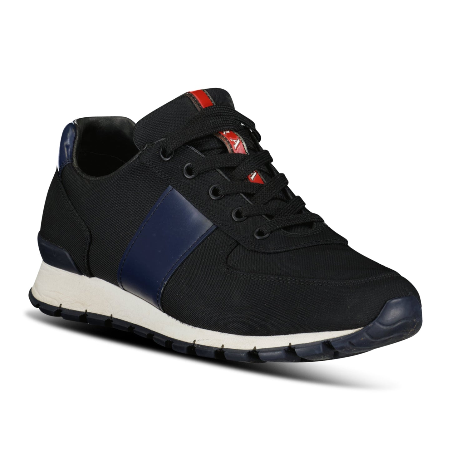 PRADA BLACK / NAVY LINEA ROSSA TRAINER - UK 7.5 (41.5) - Affluent ArchivesUsed HIGH END DESIGNER CLOTHING