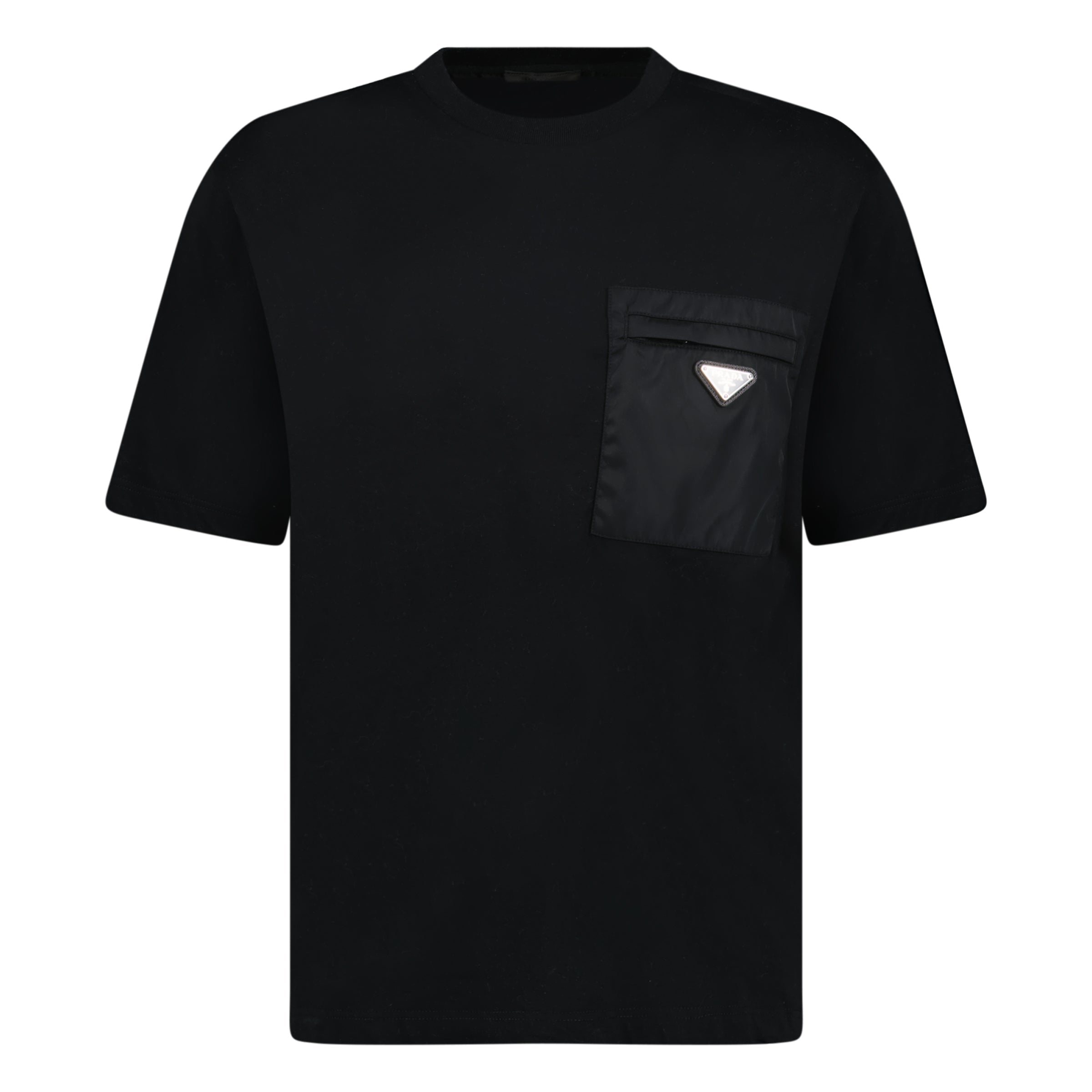 Prada Clothing T Shirts PRADA Re-Nylon And Jersey T Shirt White