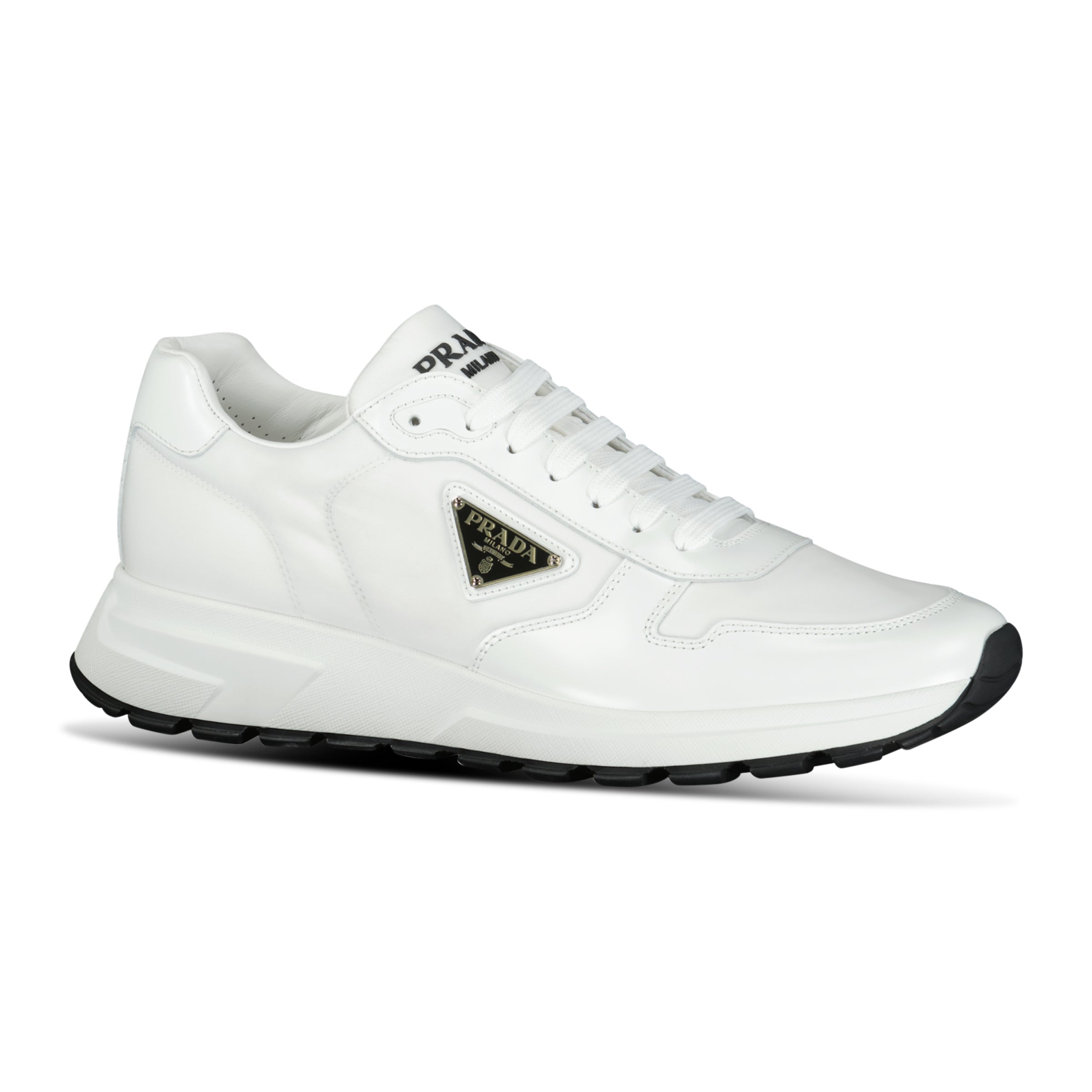 PRADA WHITE LEATHER SNEAKER - UK 7 (Fit 8) NEW - Affluent ArchivesUsed HIGH END DESIGNER CLOTHING