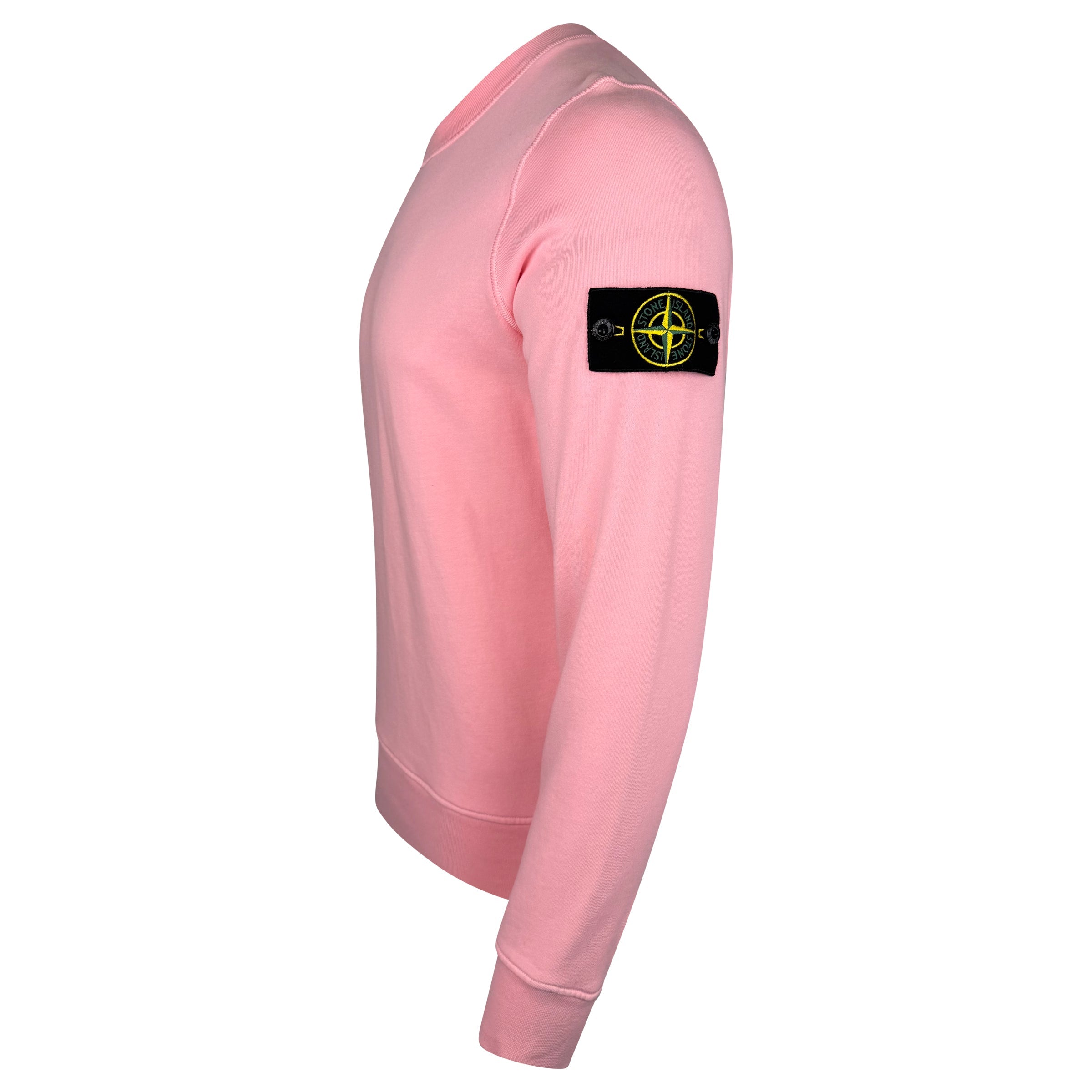 STONE ISLAND BADGE SWEATSHIRT PINK - SMALL (NEW WITH TAGS) - Affluent ArchivesUsed HIGH END DESIGNER CLOTHING