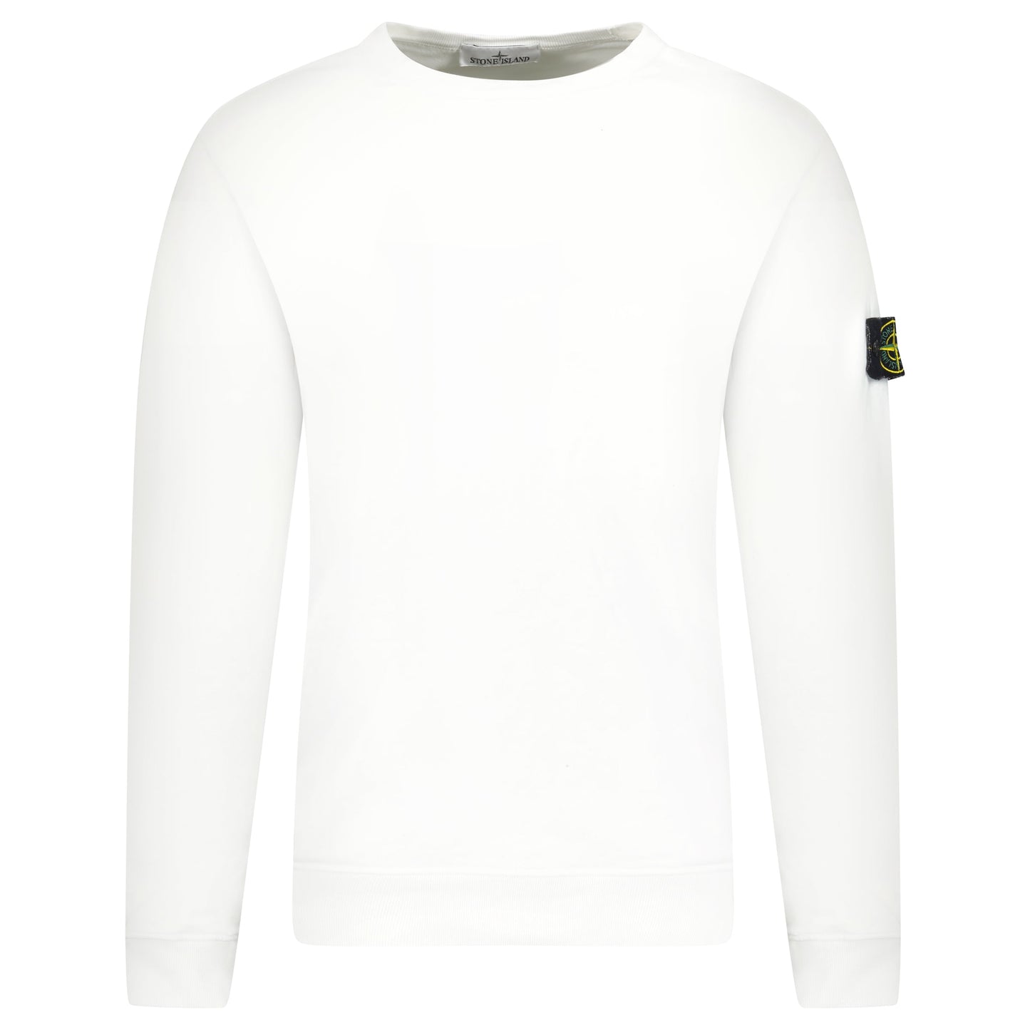 STONE ISLAND WHITE LOGO SWEATSHIRT - MEDIUM - Affluent ArchivesUsed HIGH END DESIGNER CLOTHING