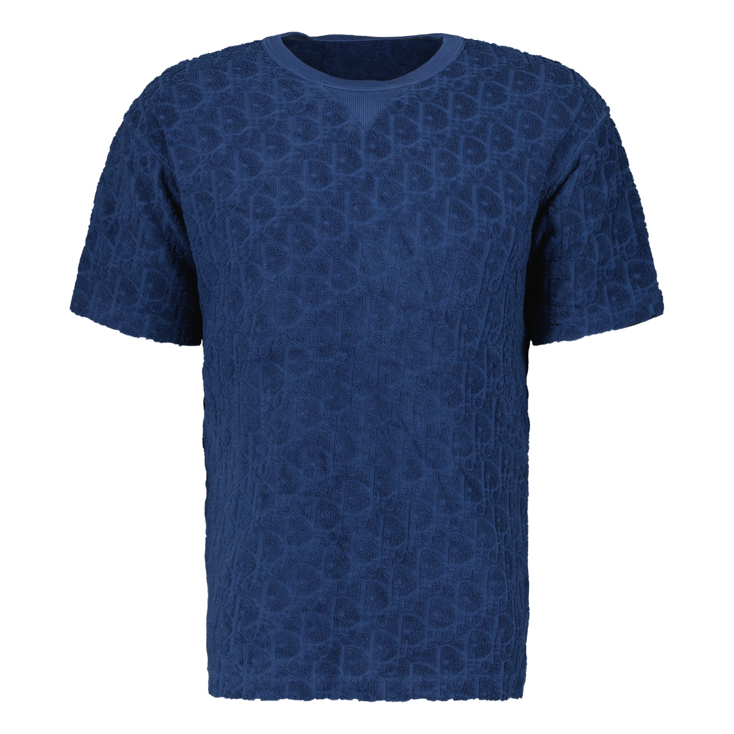 DIOR OBLIQUE JACQUARD T SHIRT BLUE - MEDIUM - affluentarchivesUsed HIGH END DESIGNER CLOTHING