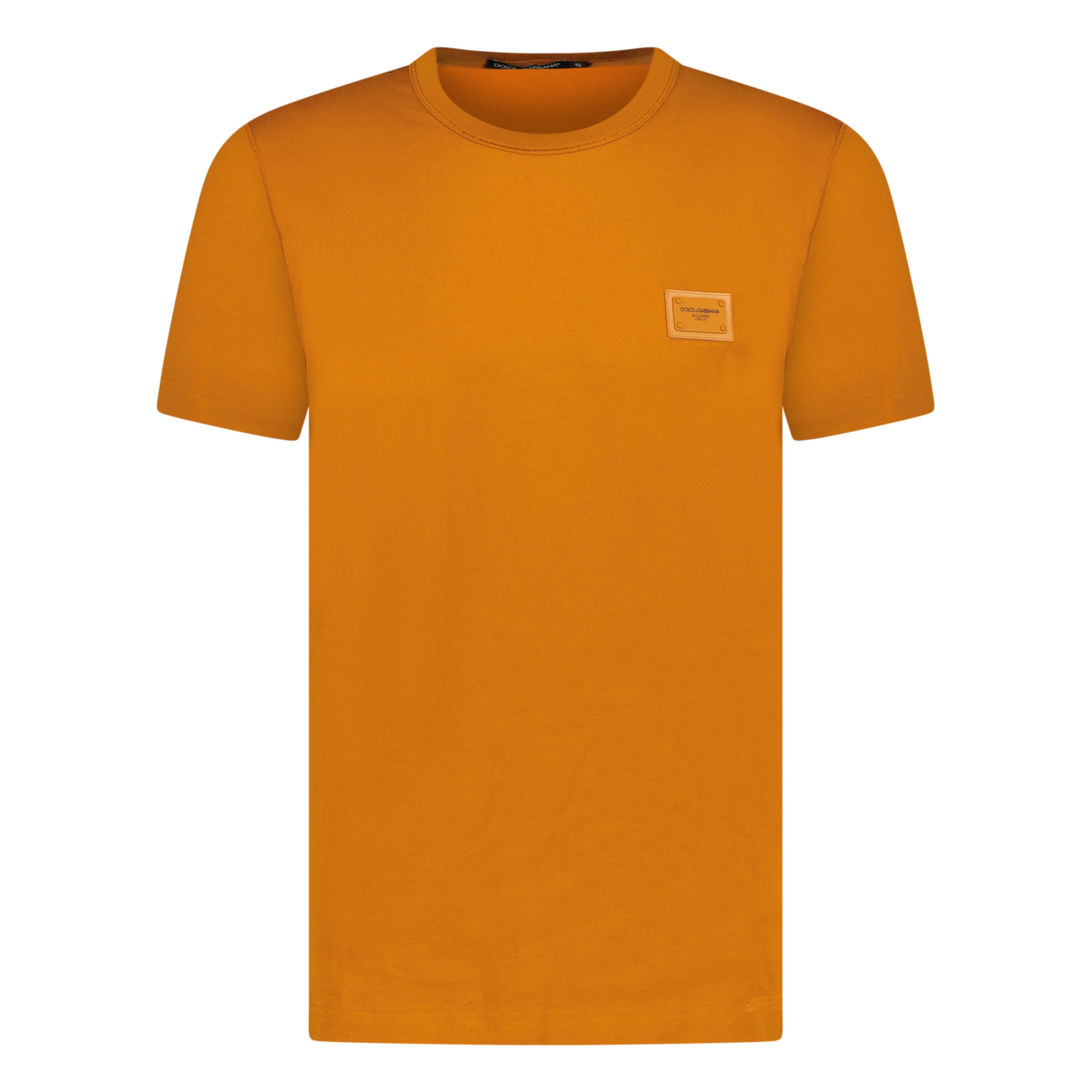 DOLCE GABBANA PLAQUE T SHIRT DARK ORANGE - MEDIUM - affluentarchivesUsed HIGH END DESIGNER CLOTHING