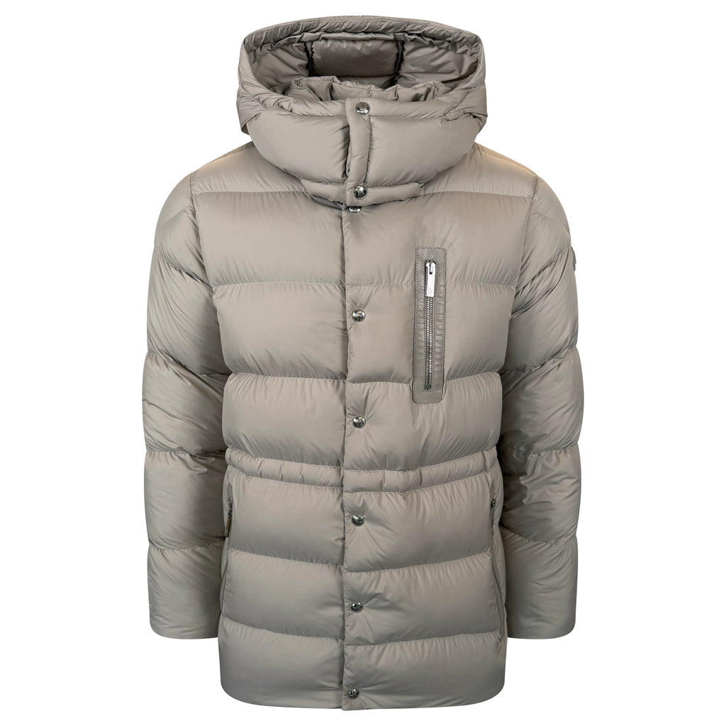 MONCLER BAUGES LIGHT BEIGE / STONE DOWN COAT - SIZE 4 (L) | PRE OWNED