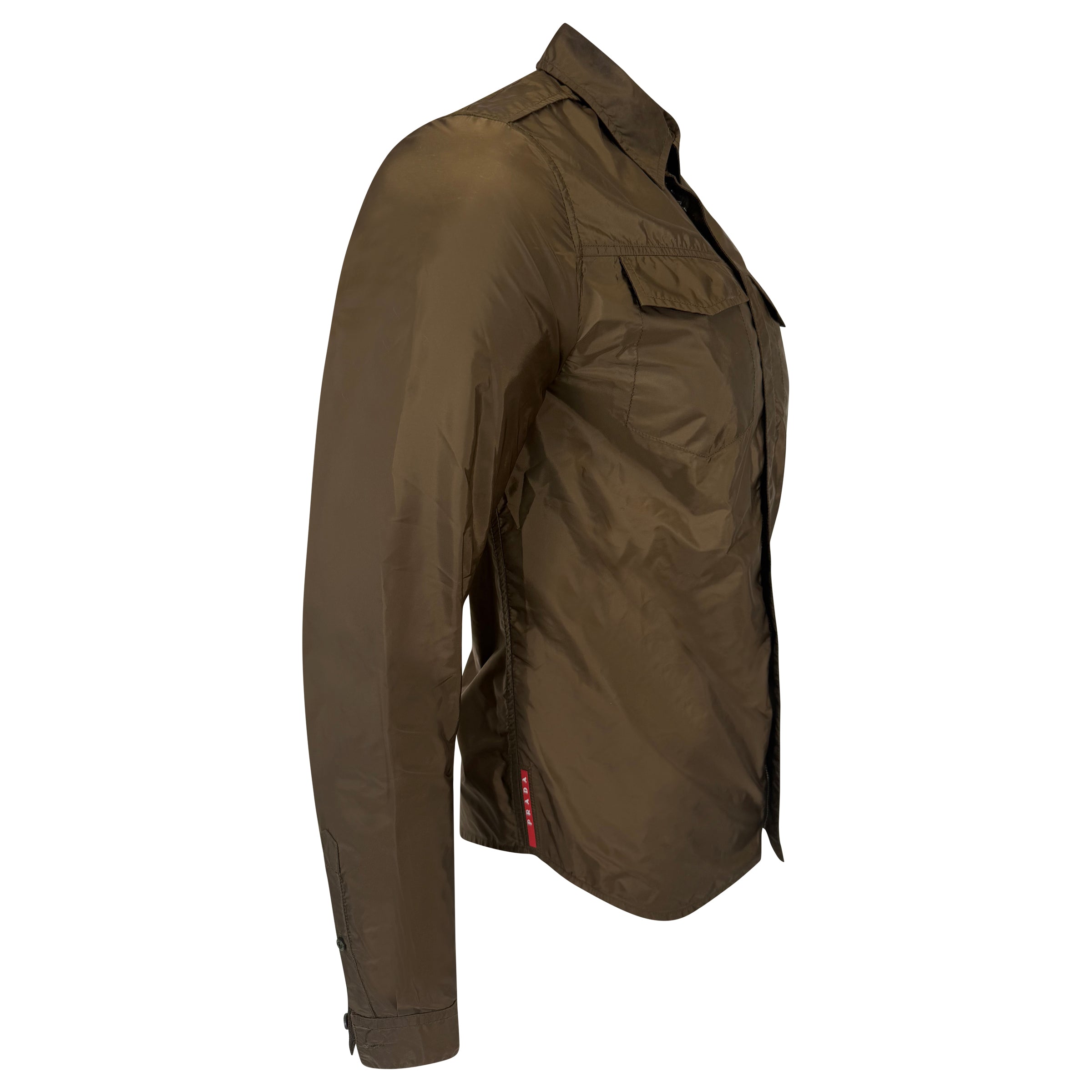 PRADA LINEA ROSSA BROWN OVERSHIRT -SMALL| PRE OWNED