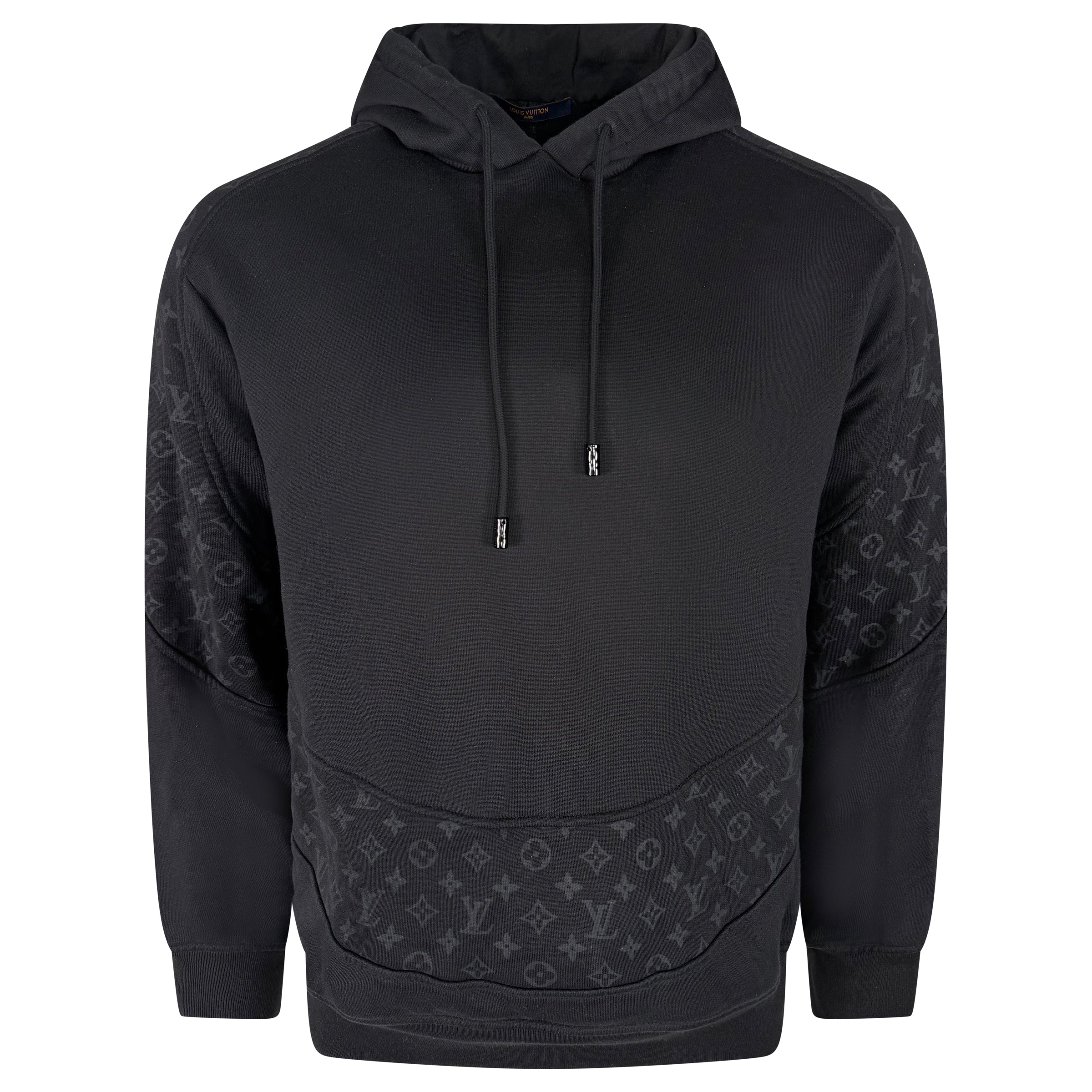 LOUIS VUITTON CIRCLE MONOGRAM BLACK HOODIE - XL | PRE OWNED